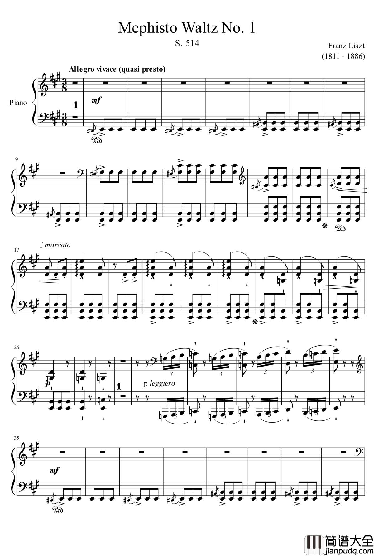 Mephisto_Waltz_No._1_S._514钢琴谱_李斯特