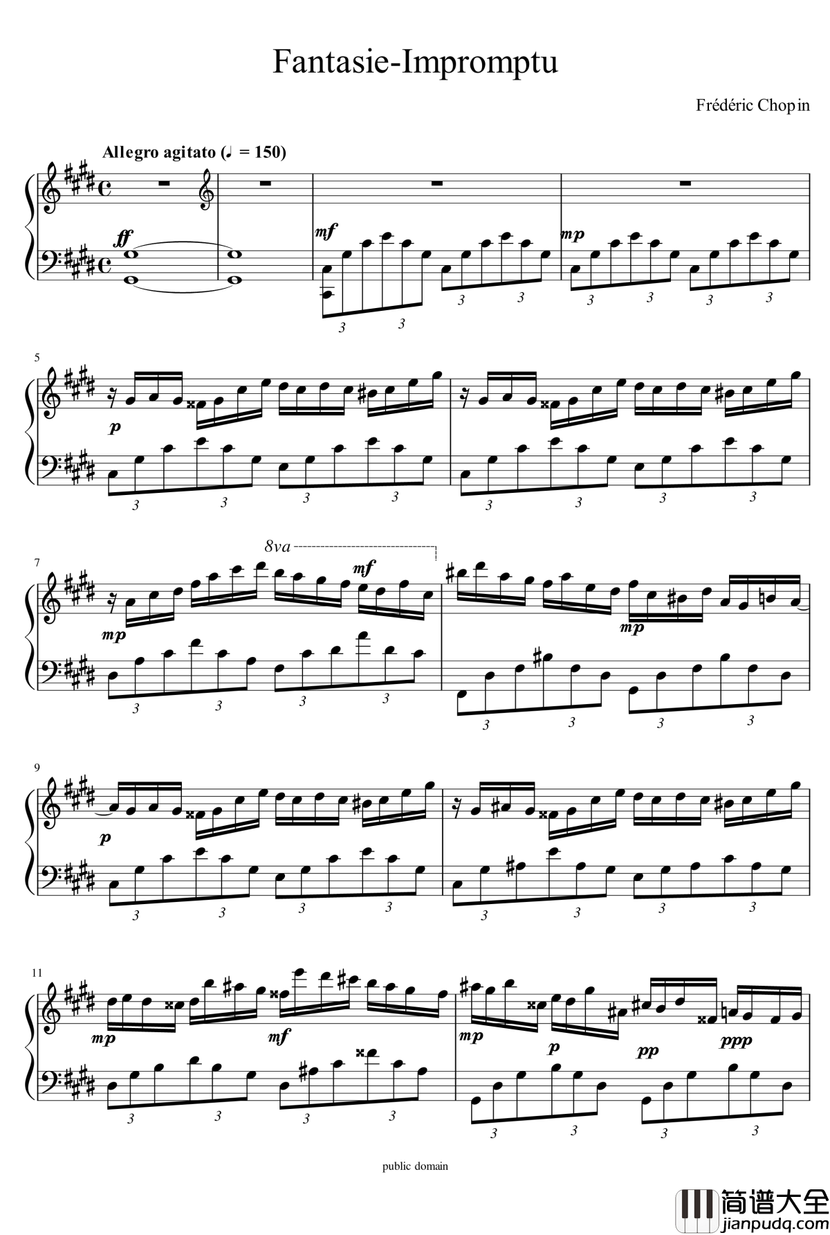 Fantaisie_Impromptu_Op.66_肖邦钢琴谱_chopin