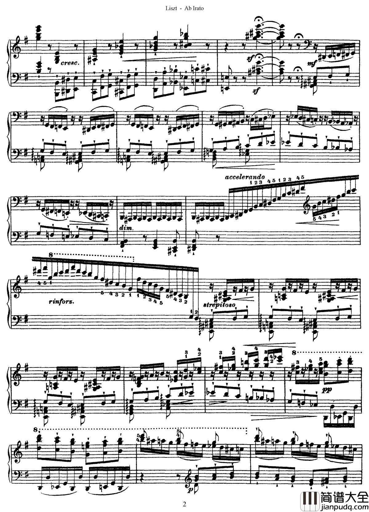 愤怒练习曲__S.143钢琴谱_李斯特