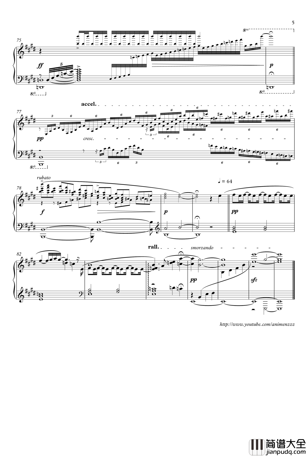 Departures钢琴谱_罪恶王冠_ED1_Animenz