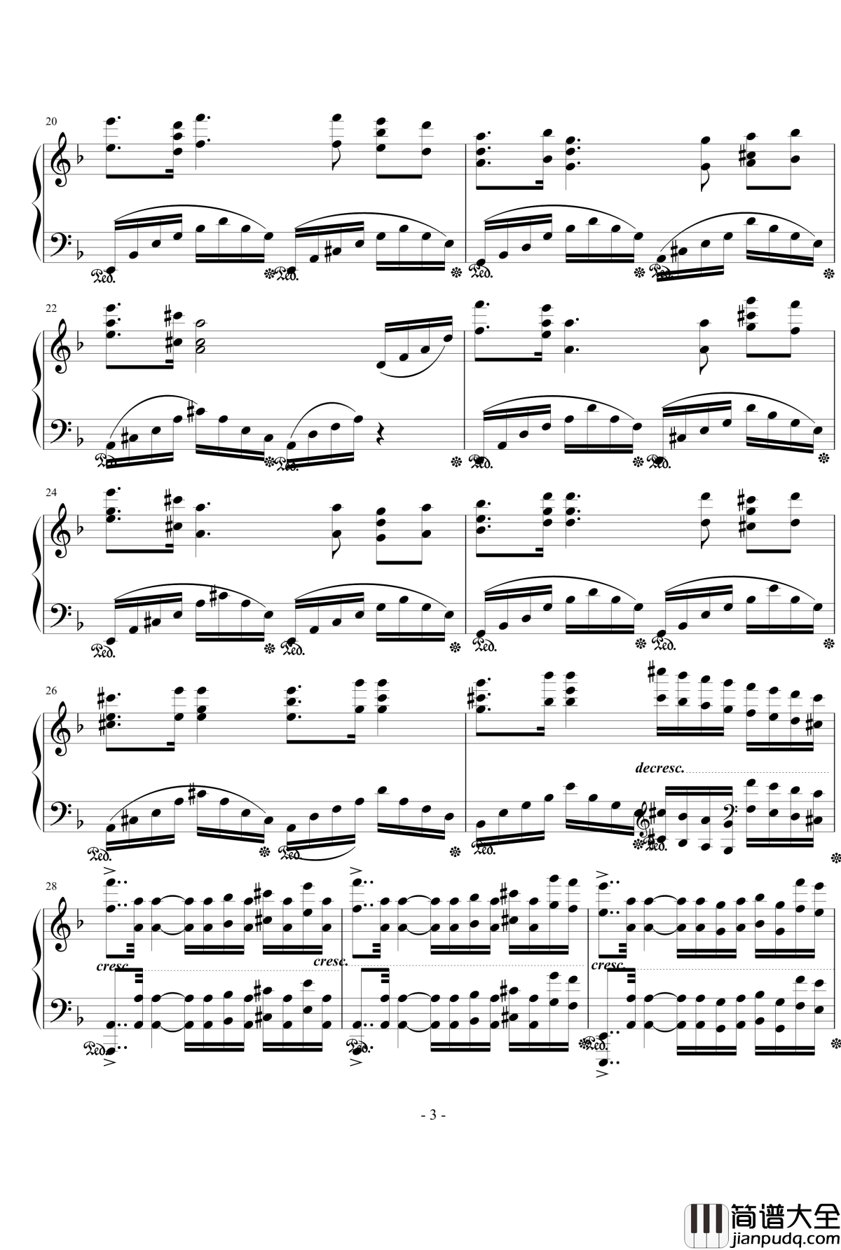 d小调叙事曲钢琴谱_yebeiyu