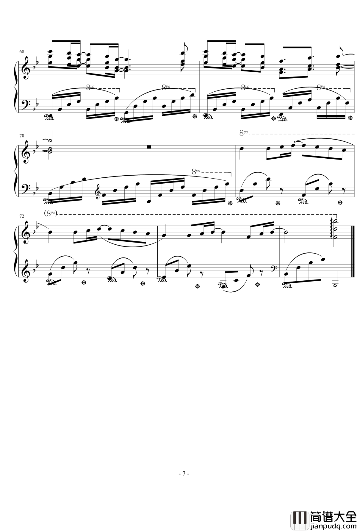 回忆钢琴谱_yebeiyu