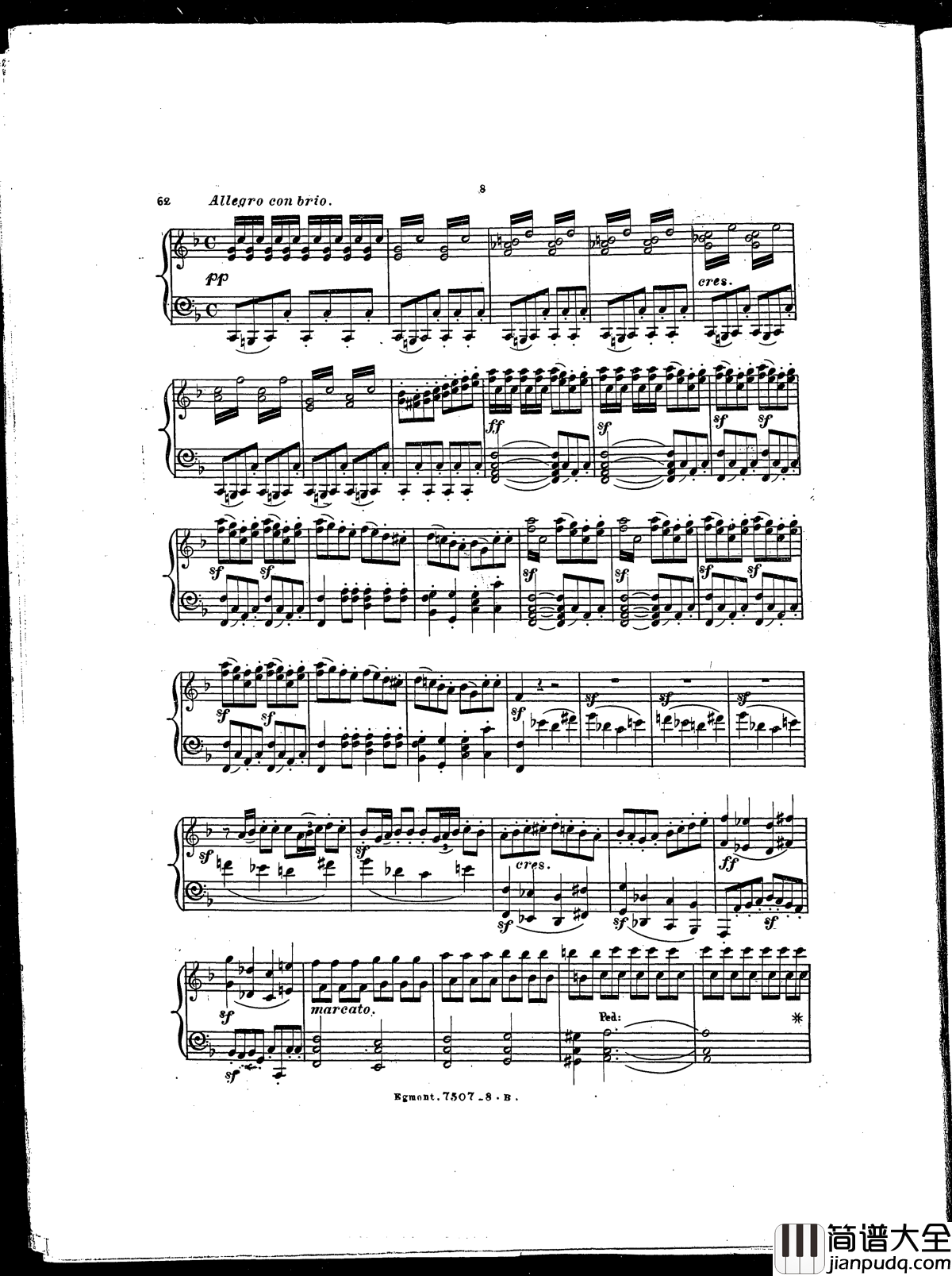 埃格蒙特序曲__Op.84钢琴谱_贝多芬_beethoven