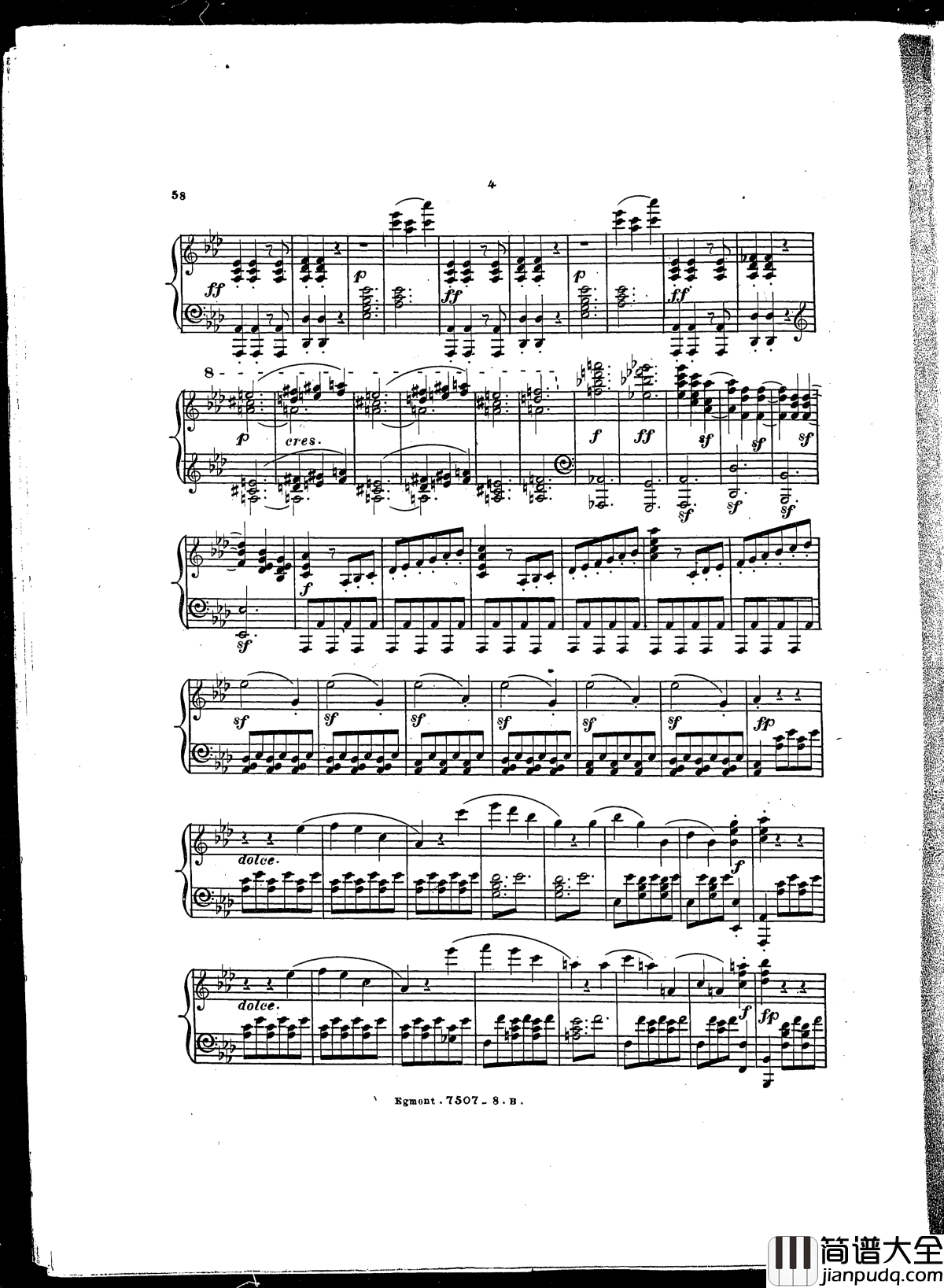 埃格蒙特序曲__Op.84钢琴谱_贝多芬_beethoven