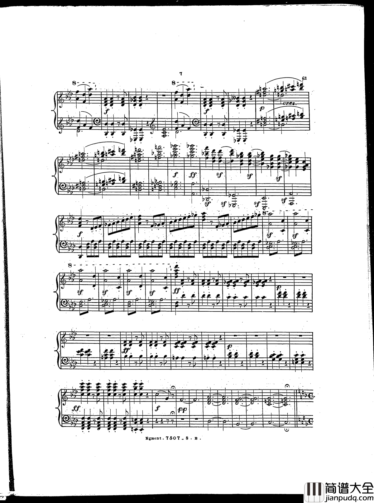 埃格蒙特序曲__Op.84钢琴谱_贝多芬_beethoven