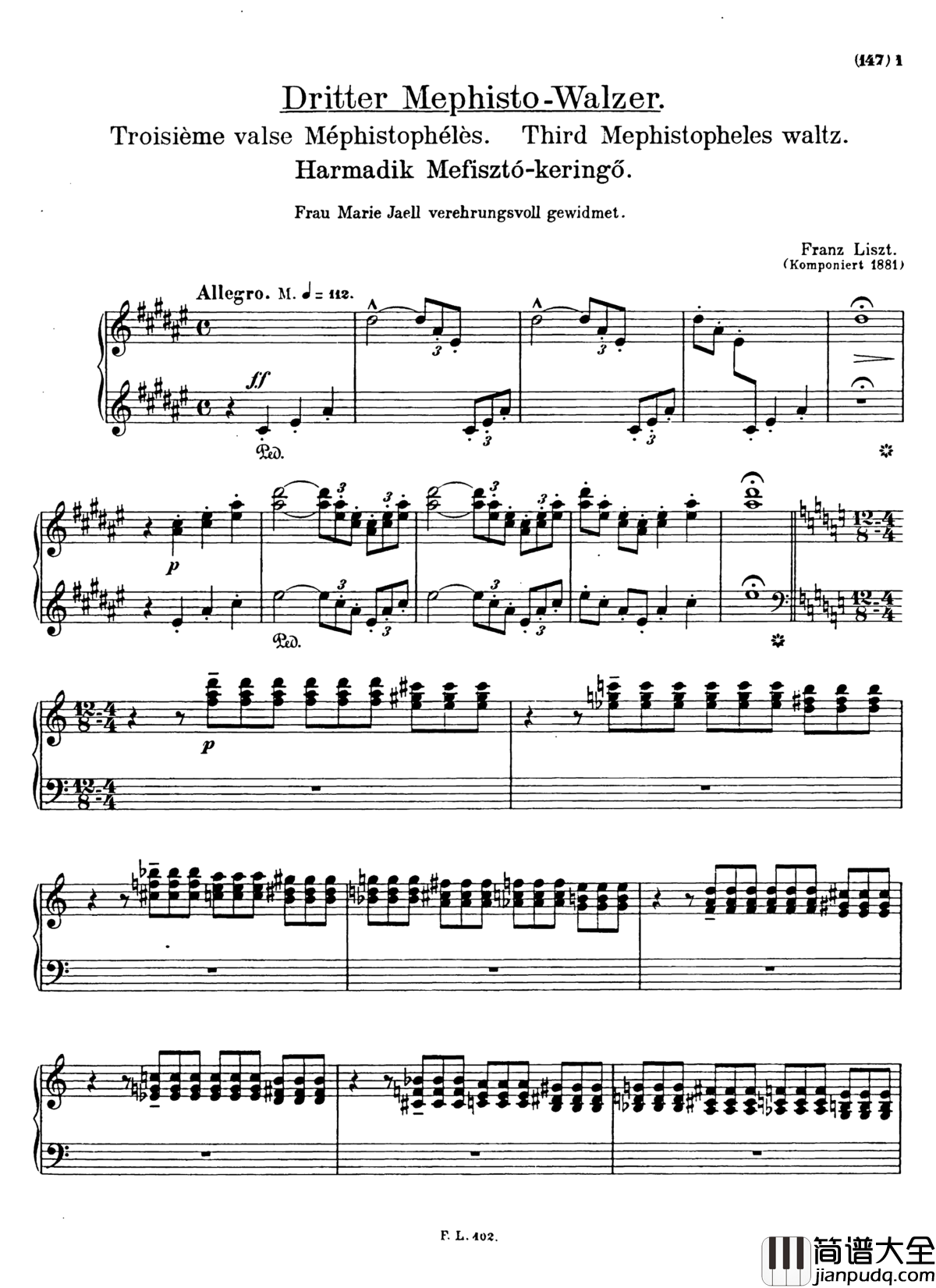梅菲斯特圆舞曲__第三首_S.216钢琴谱_李斯特