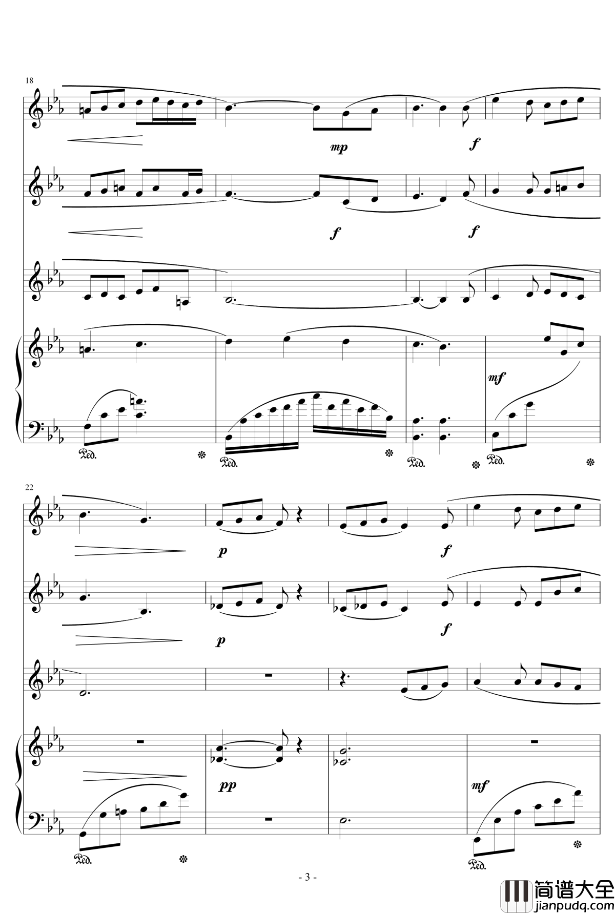 无词歌No.1钢琴谱_天籁传声