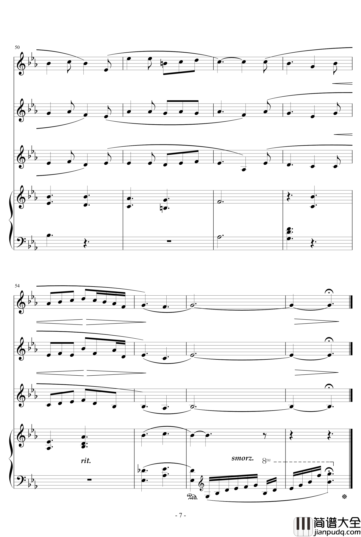 无词歌No.1钢琴谱_天籁传声