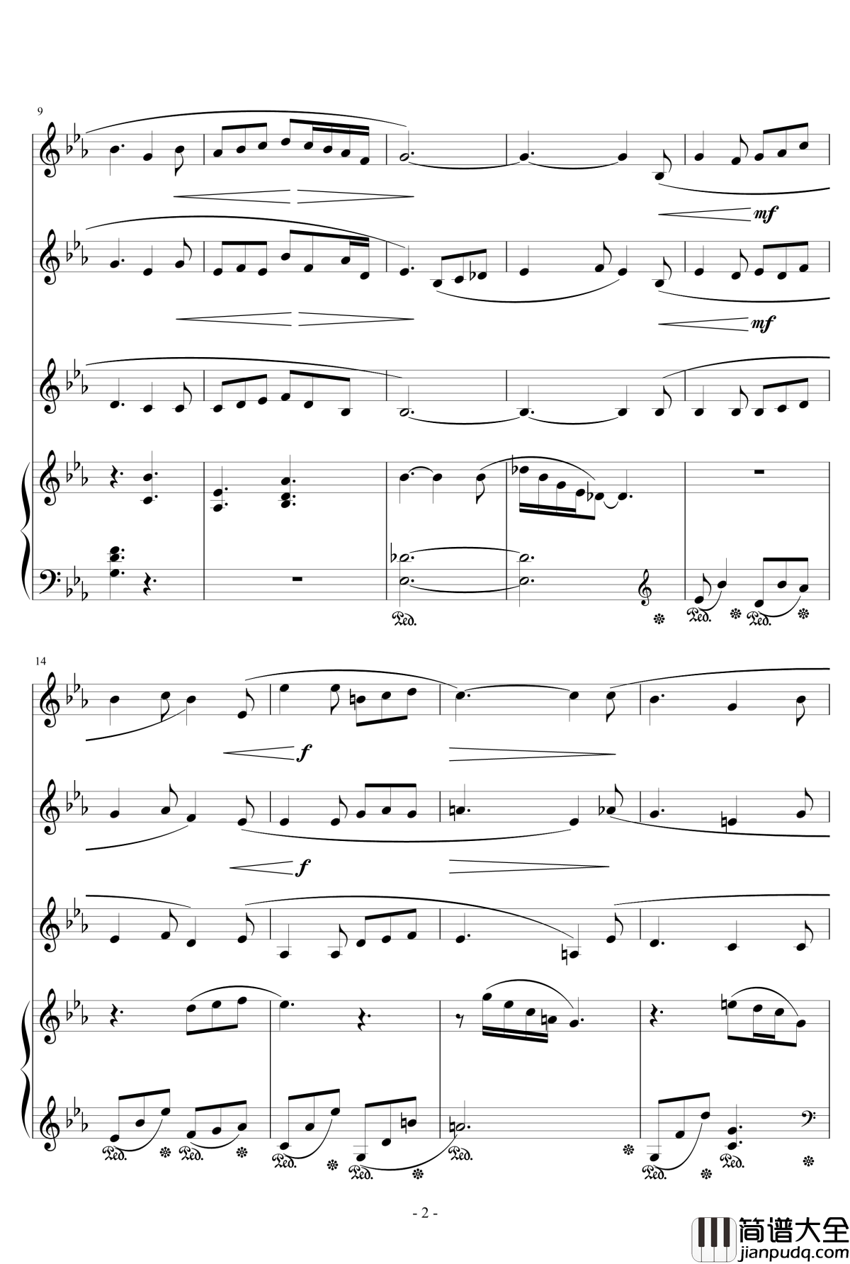 无词歌No.1钢琴谱_天籁传声