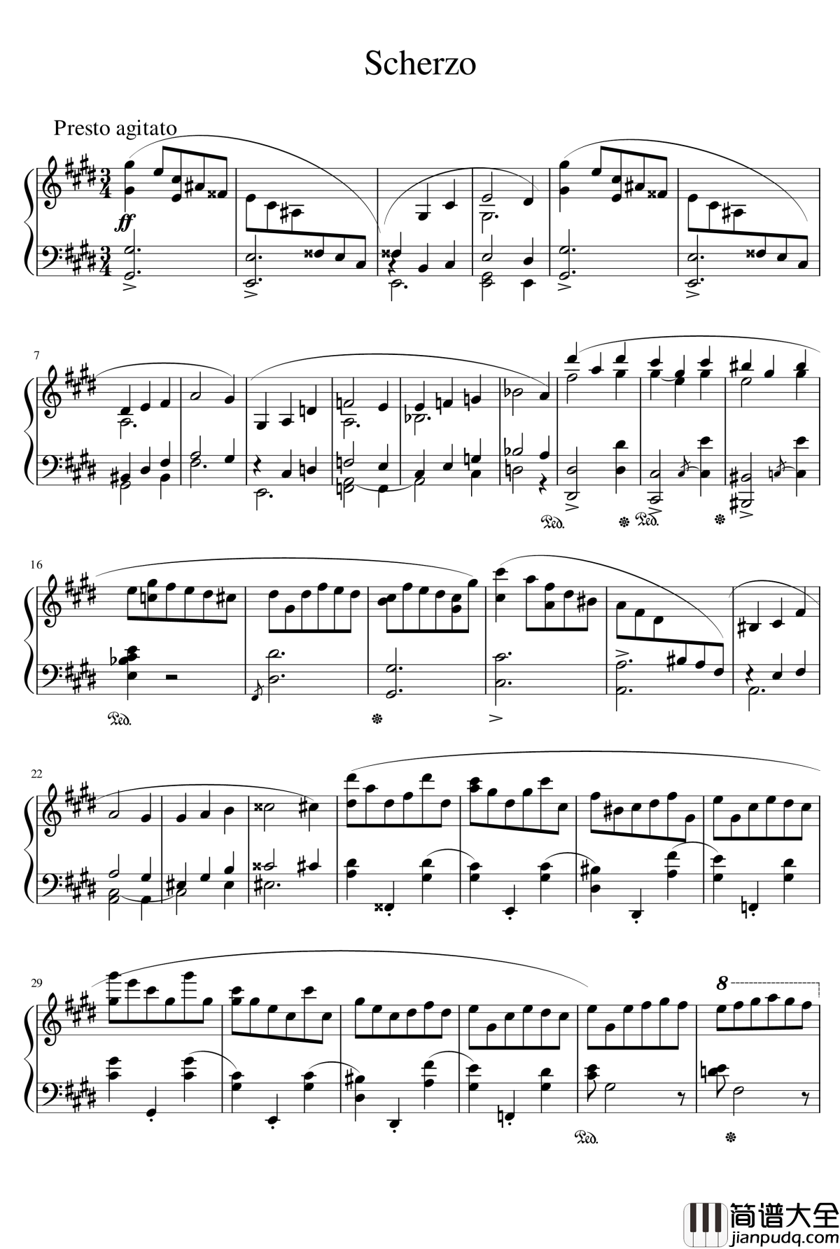 升c小调谐谑曲钢琴谱_Ice_KUN