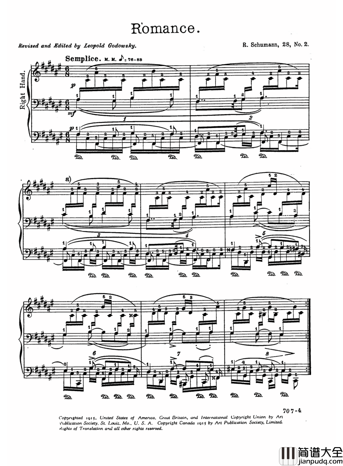 升F大调浪漫曲Op.28__No.2钢琴谱_舒曼