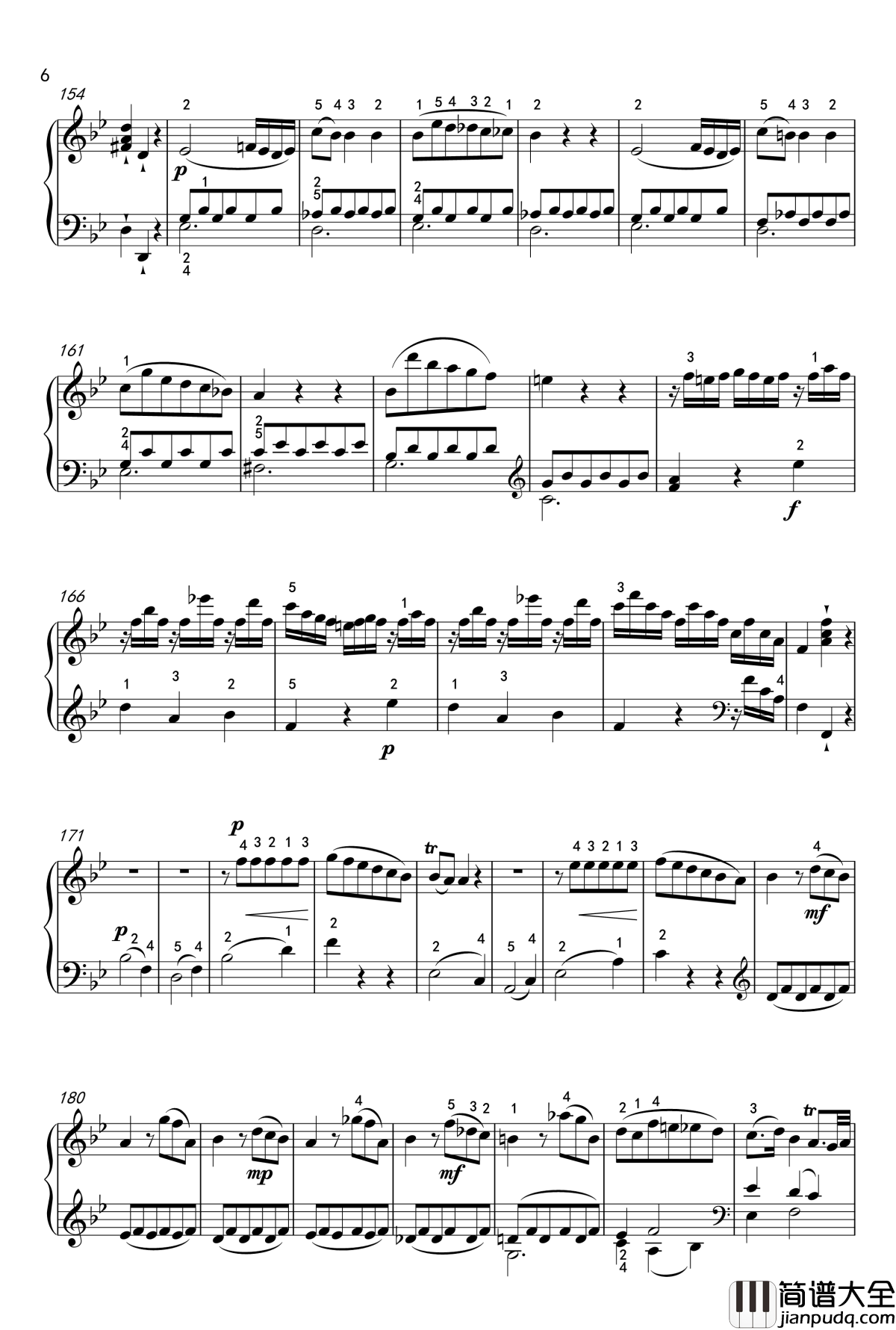 奏鸣曲钢琴谱_K_570_第一乐章_莫扎特