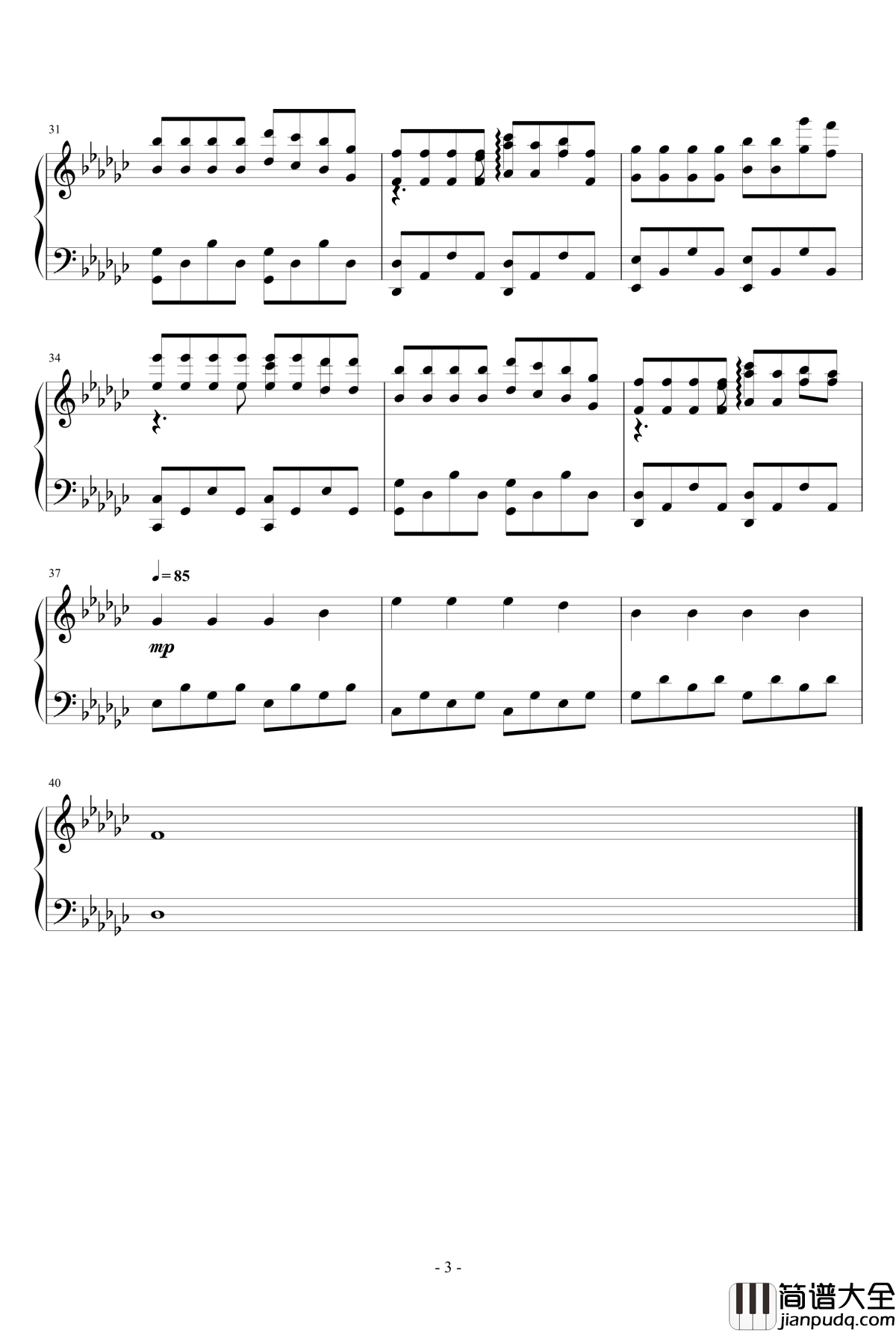 Faded钢琴谱钢琴独奏版_Alan_Walker