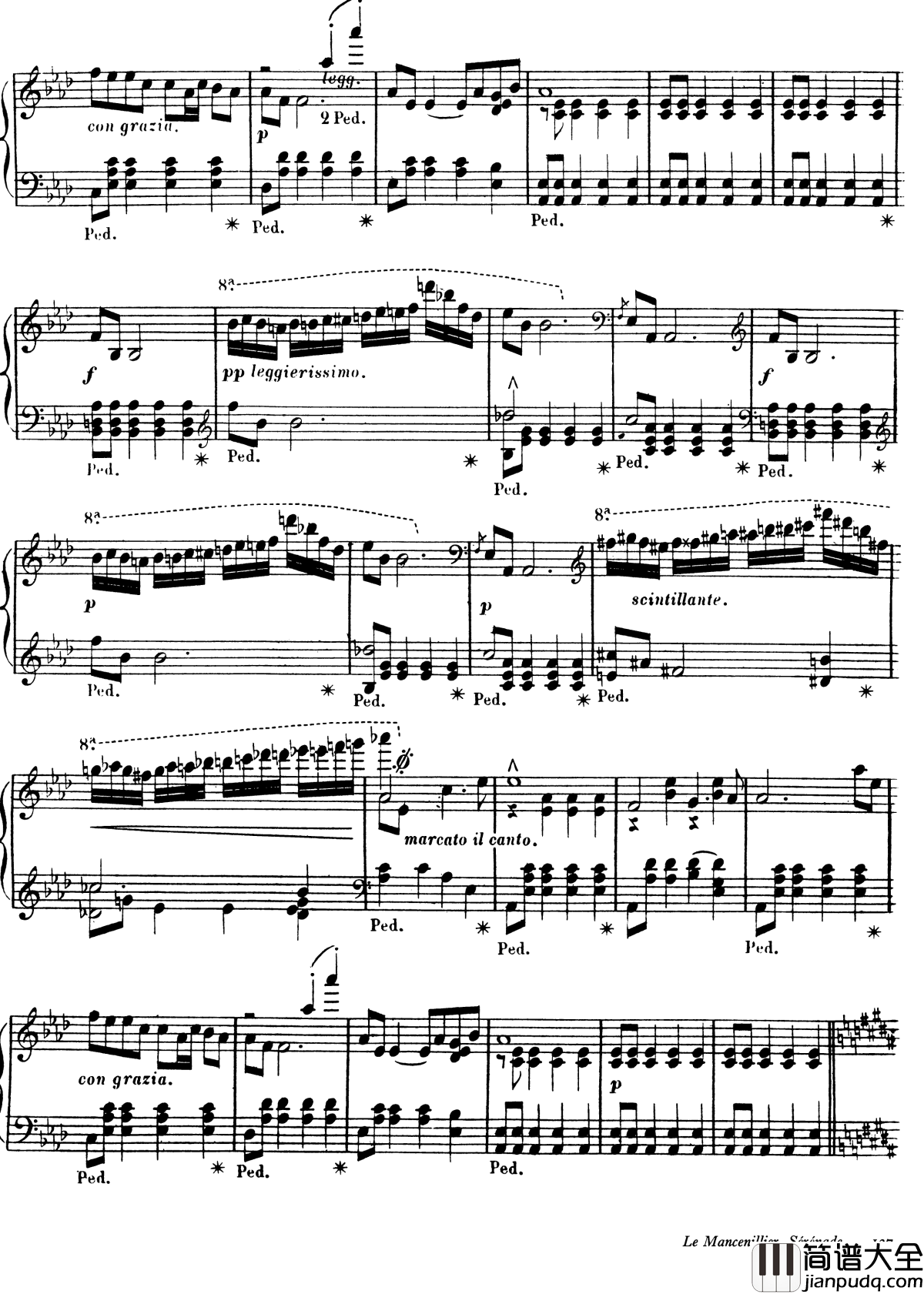 西印度小夜曲_Op.11钢琴谱_戈特沙尔克