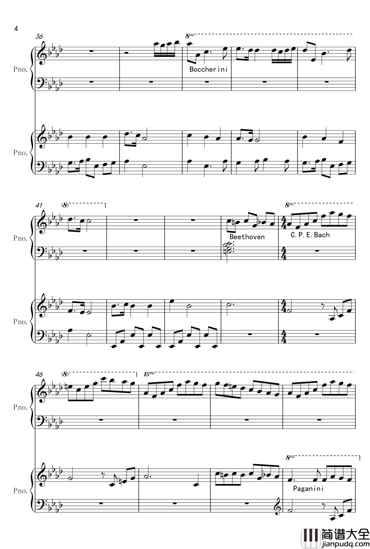 名曲编年史钢琴谱_世界名曲