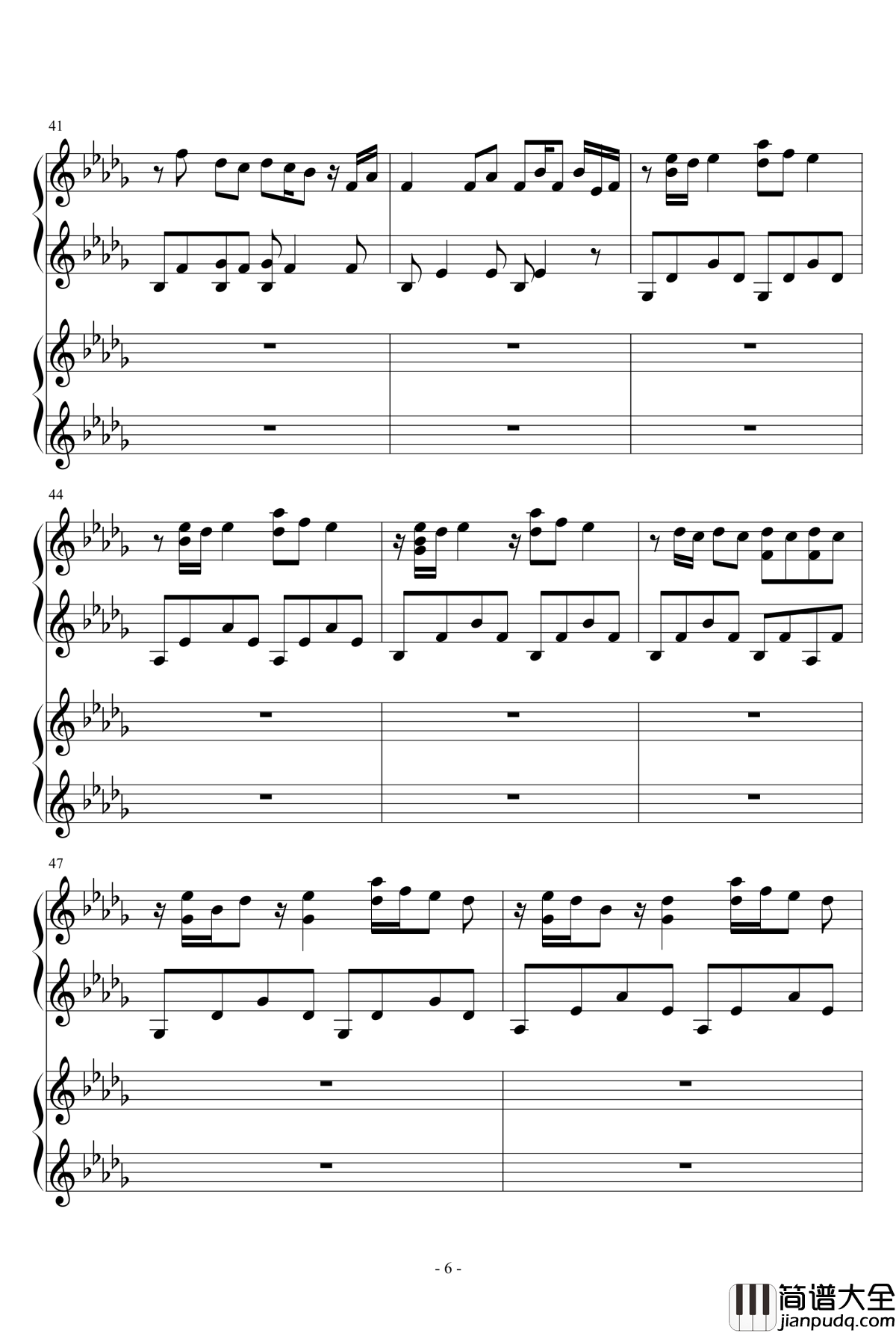 luv_letter_四手钢琴谱_DJ_Okawari