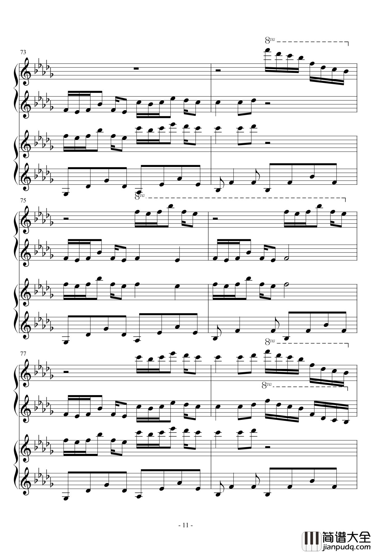 luv_letter_四手钢琴谱_DJ_Okawari