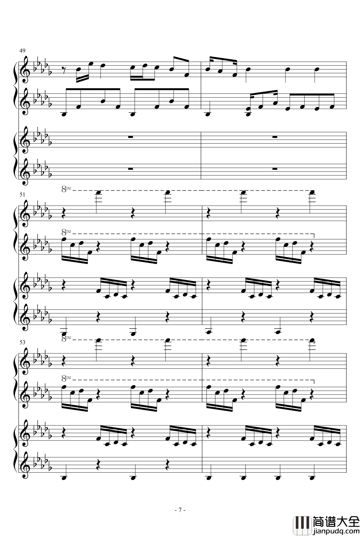 luv_letter_四手钢琴谱_DJ_Okawari