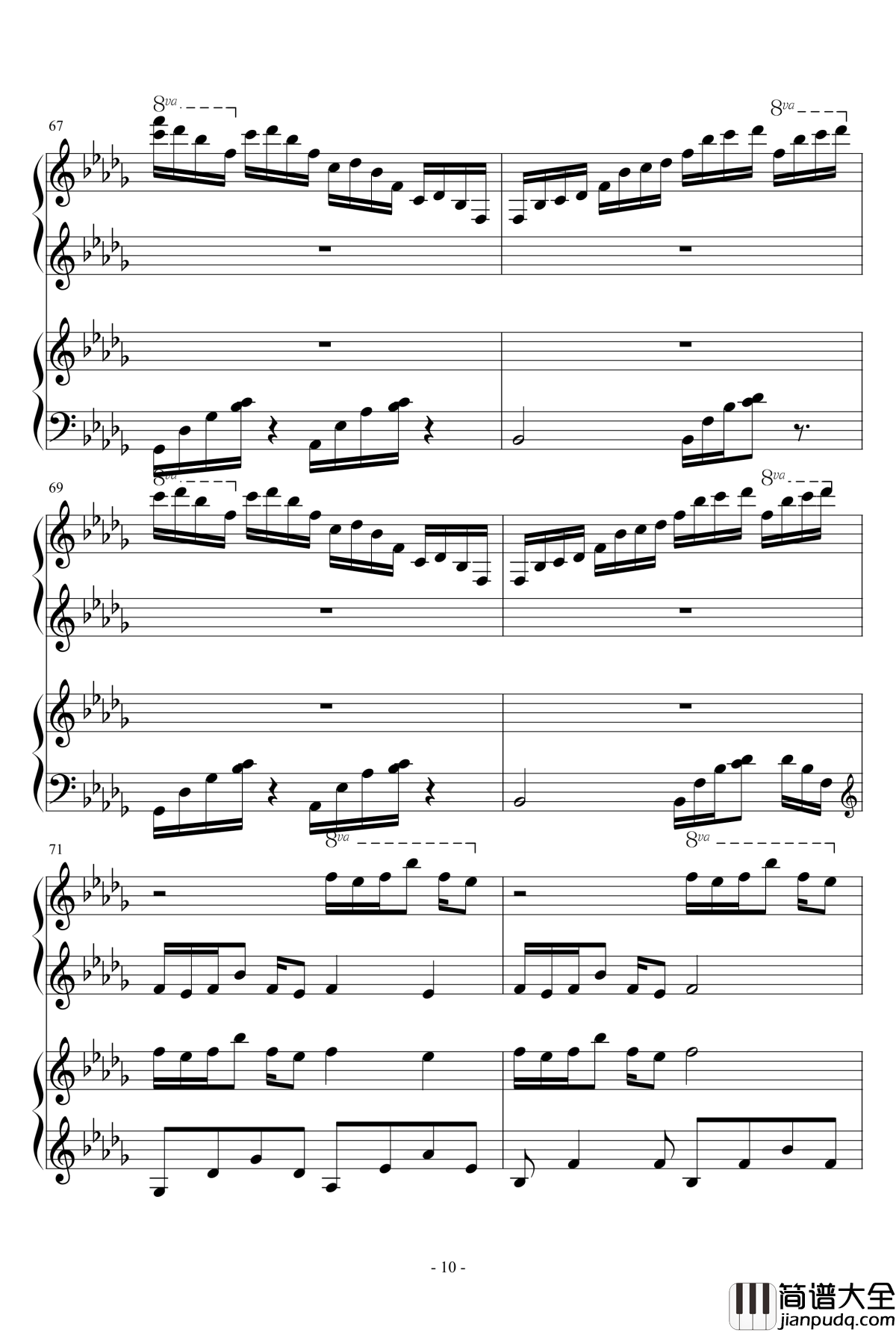 luv_letter_四手钢琴谱_DJ_Okawari