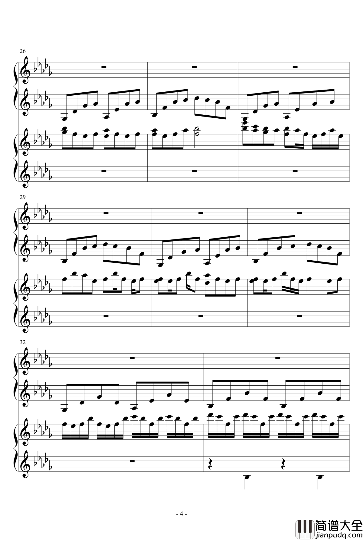 luv_letter_四手钢琴谱_DJ_Okawari