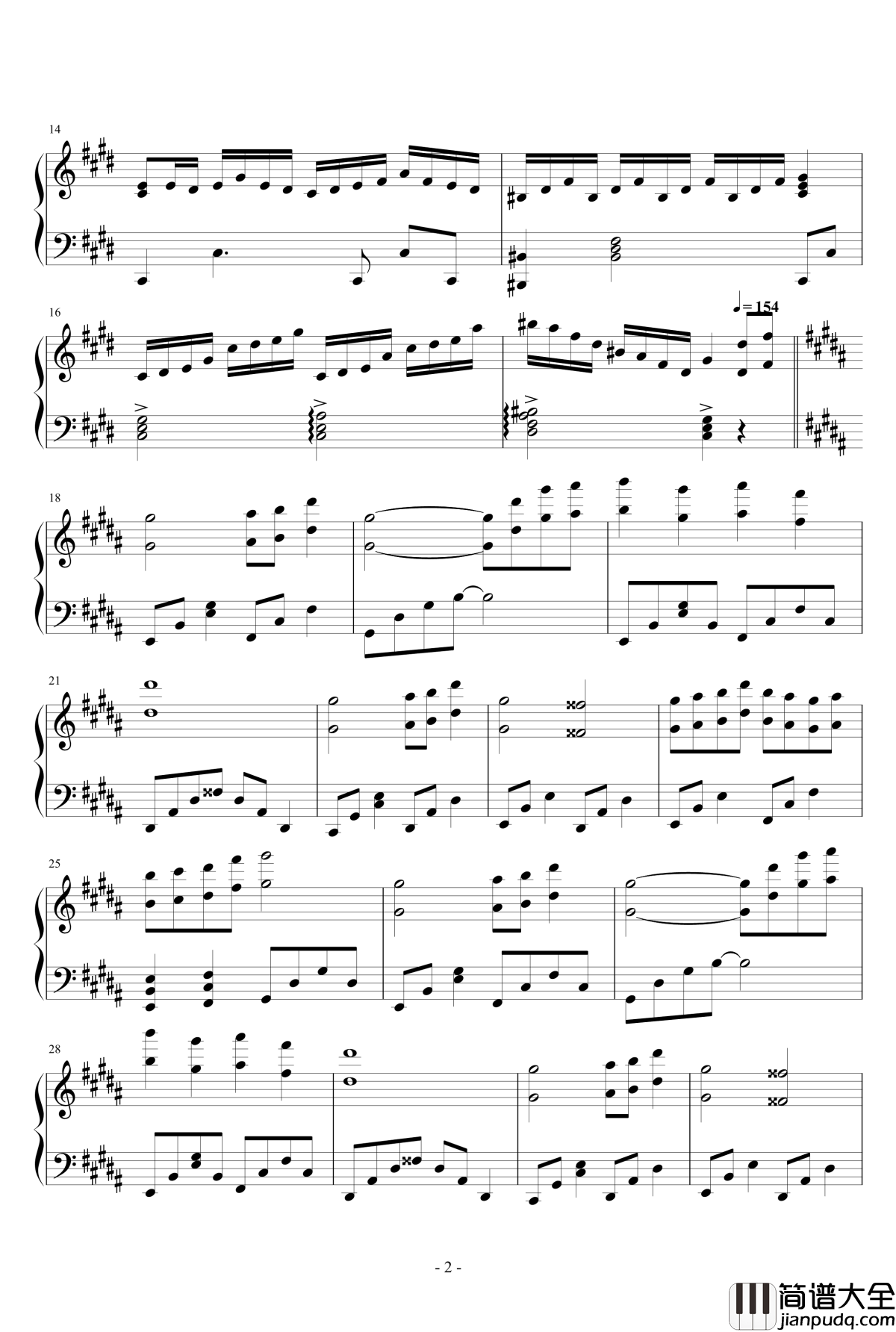 飘上月球_不死之烟钢琴谱_触手猴