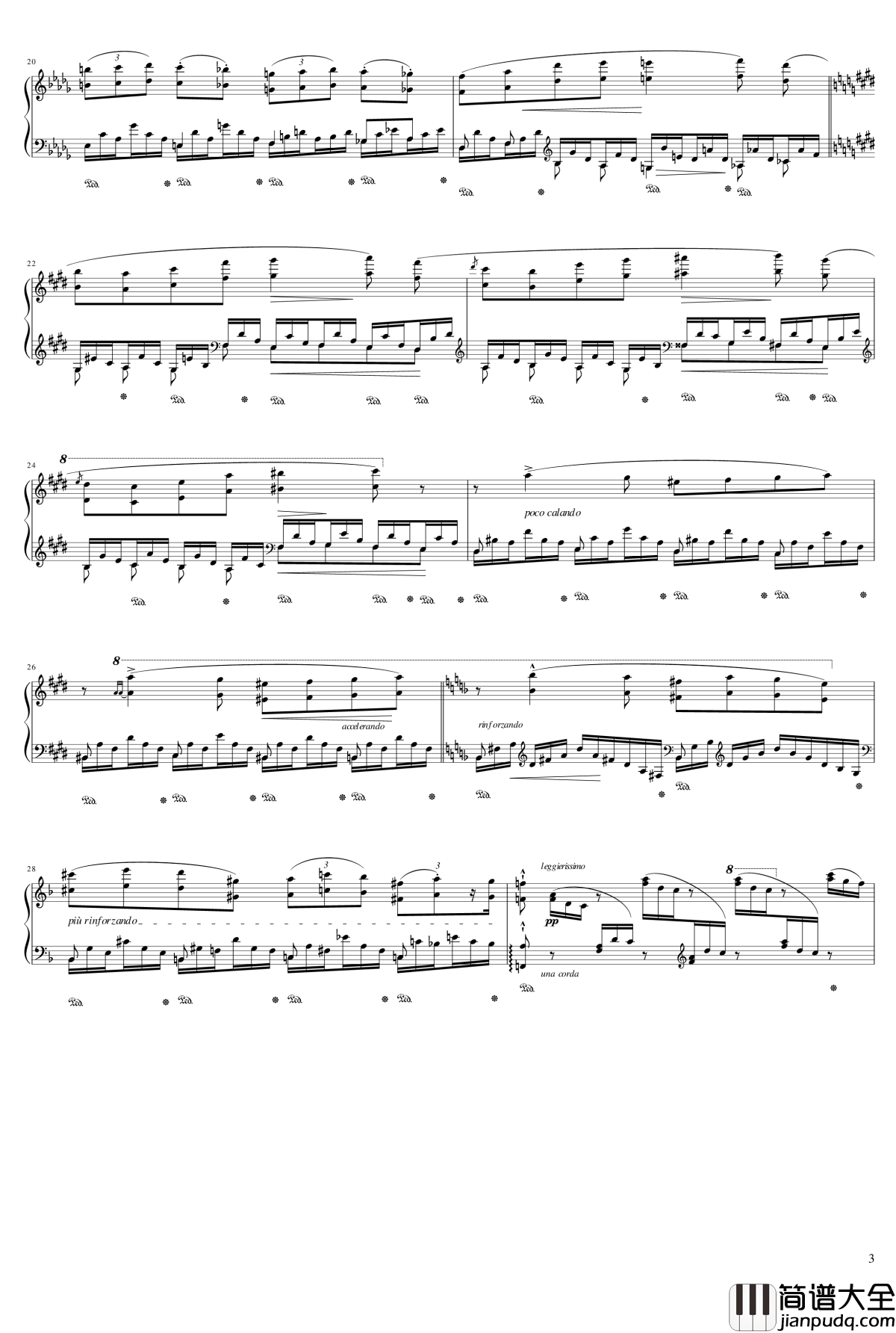 森林的细语钢琴谱_Waldesrauschen_李斯特