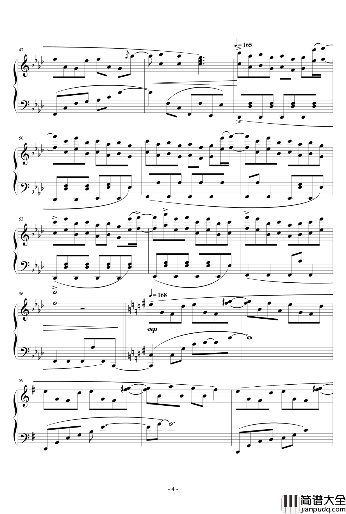 幻想游戏_永_旅人1969钢琴谱_触手猴