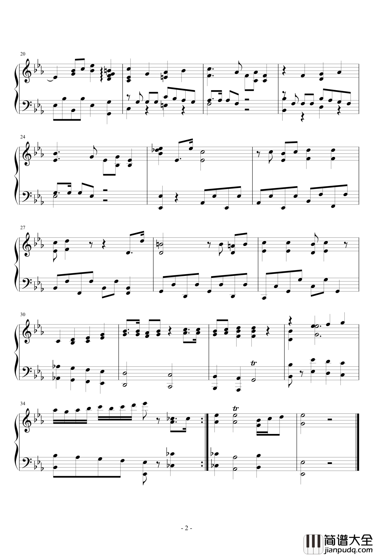 黑猫警长钢琴谱