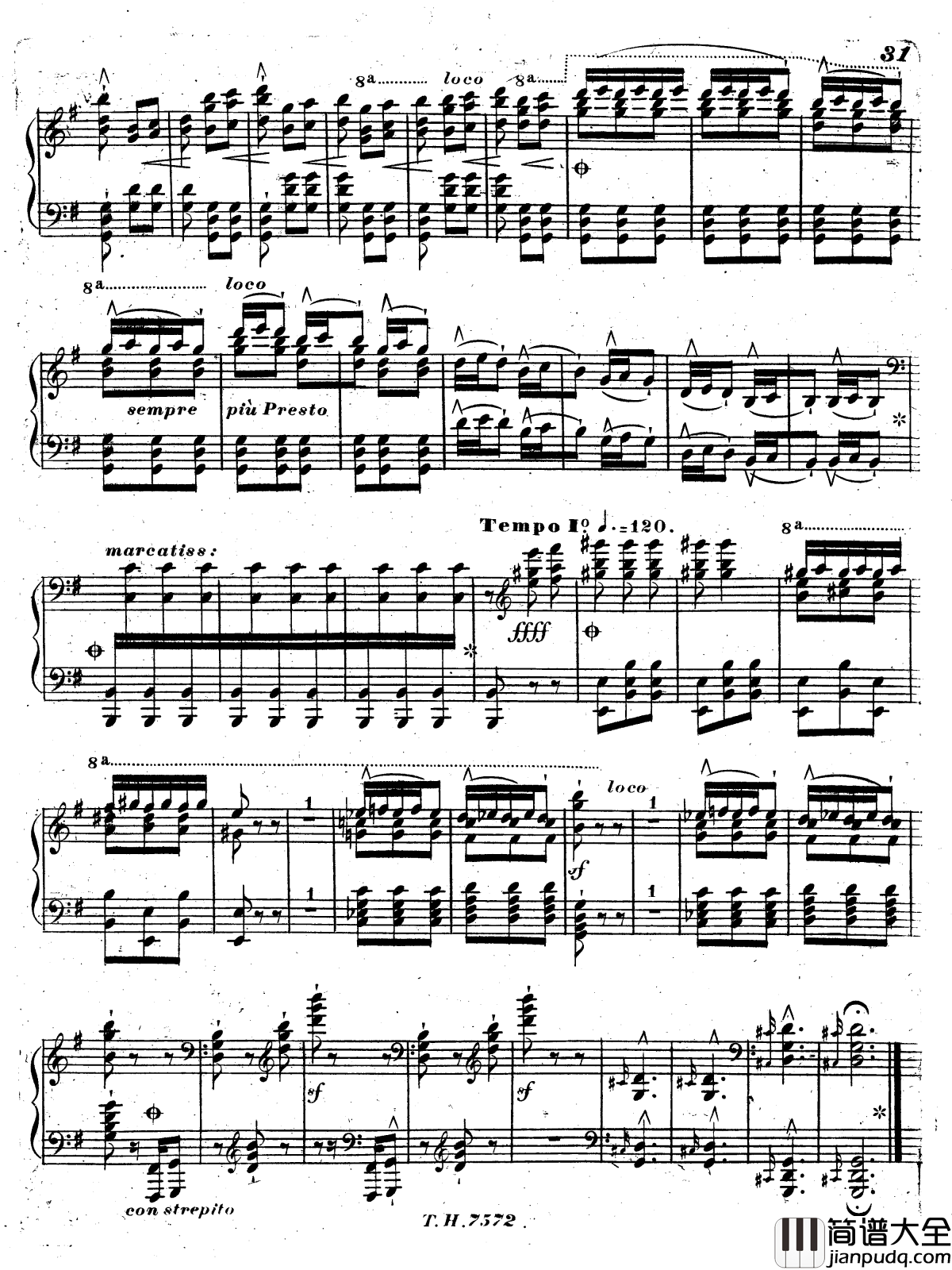 西班牙走私犯回旋曲S.252钢琴谱_李斯特