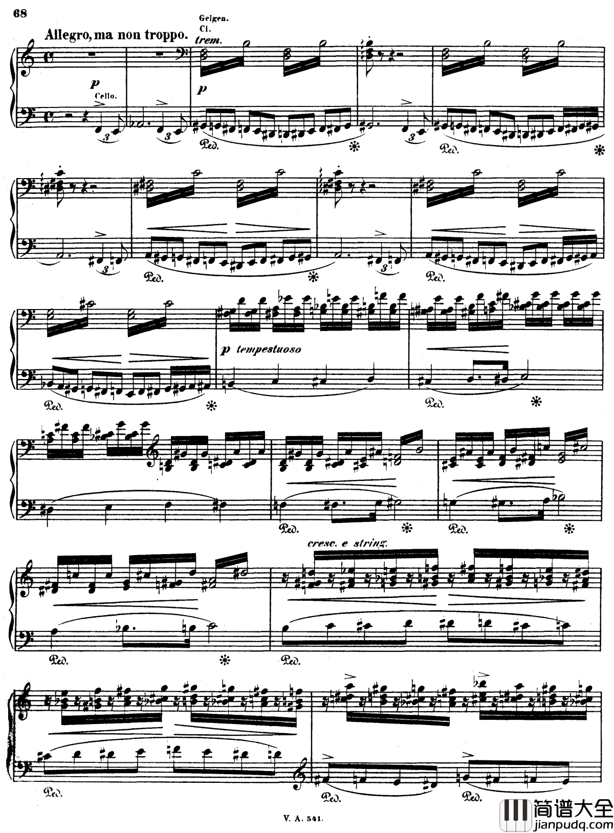 第三交响诗前奏曲钢琴谱_李斯特