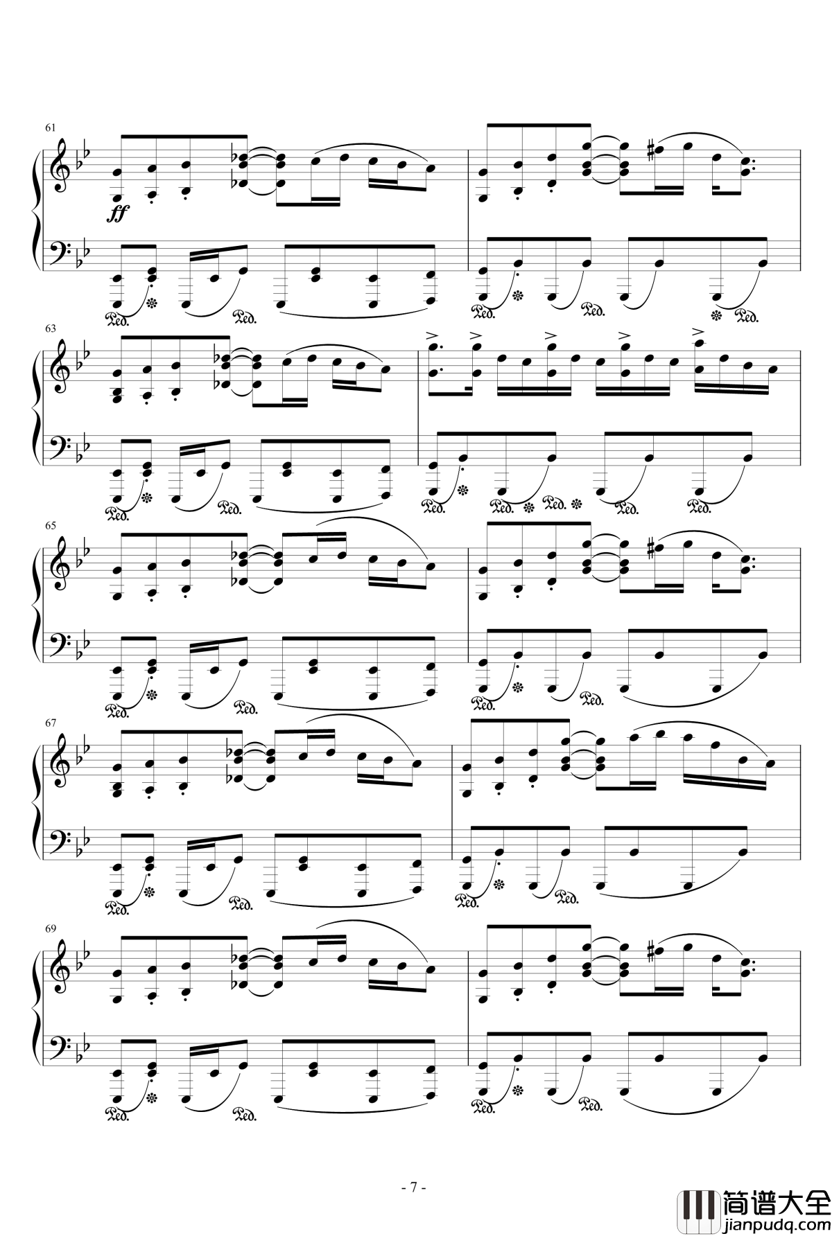 幻想游戏_雅钢琴谱_天空的格林尼治_触手猴