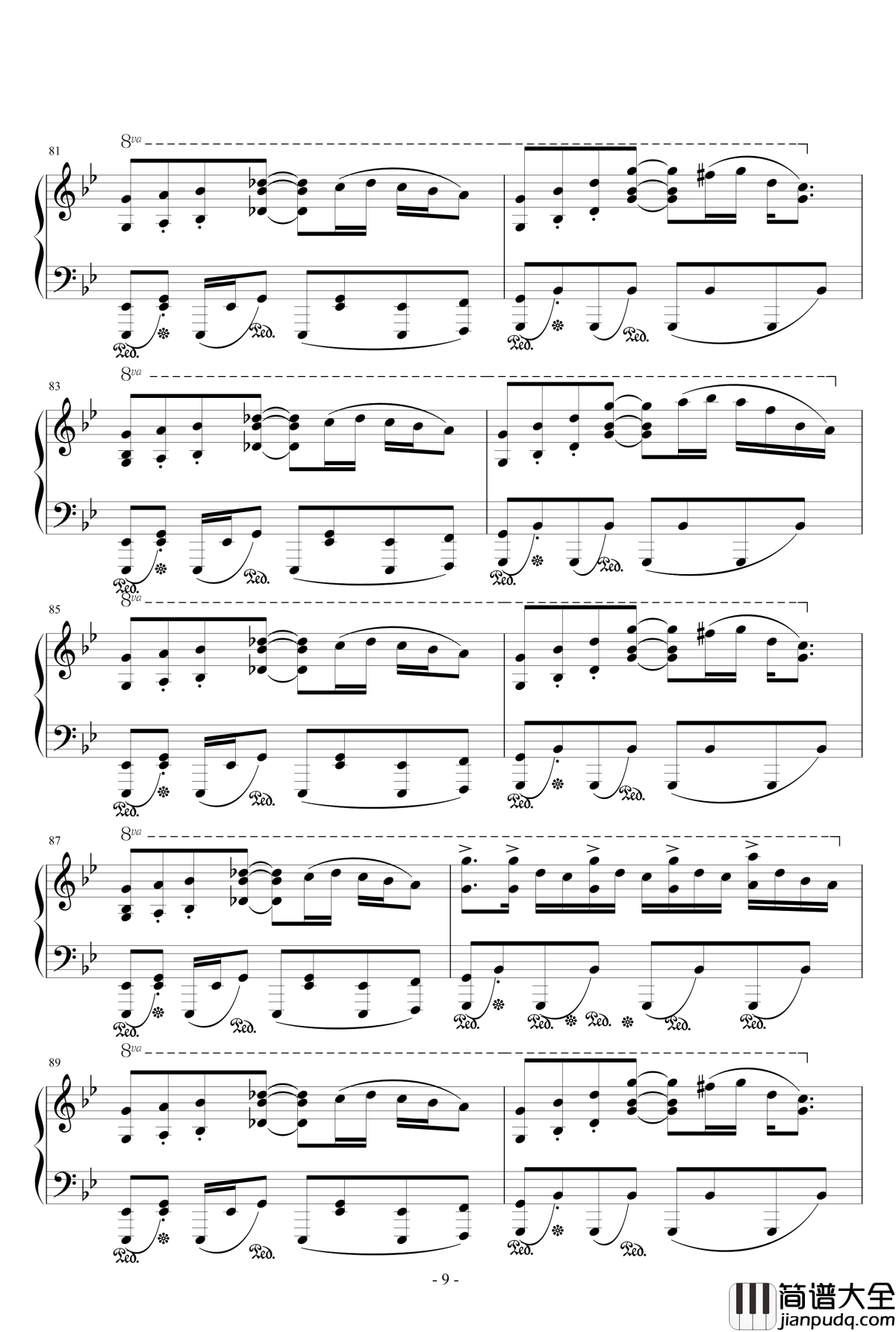 幻想游戏_雅钢琴谱_天空的格林尼治_触手猴