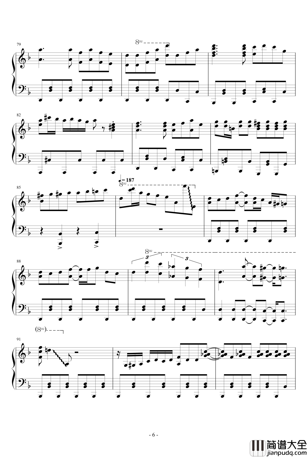 琪露诺的完美算术教室_钢琴谱重弹版_触手猴