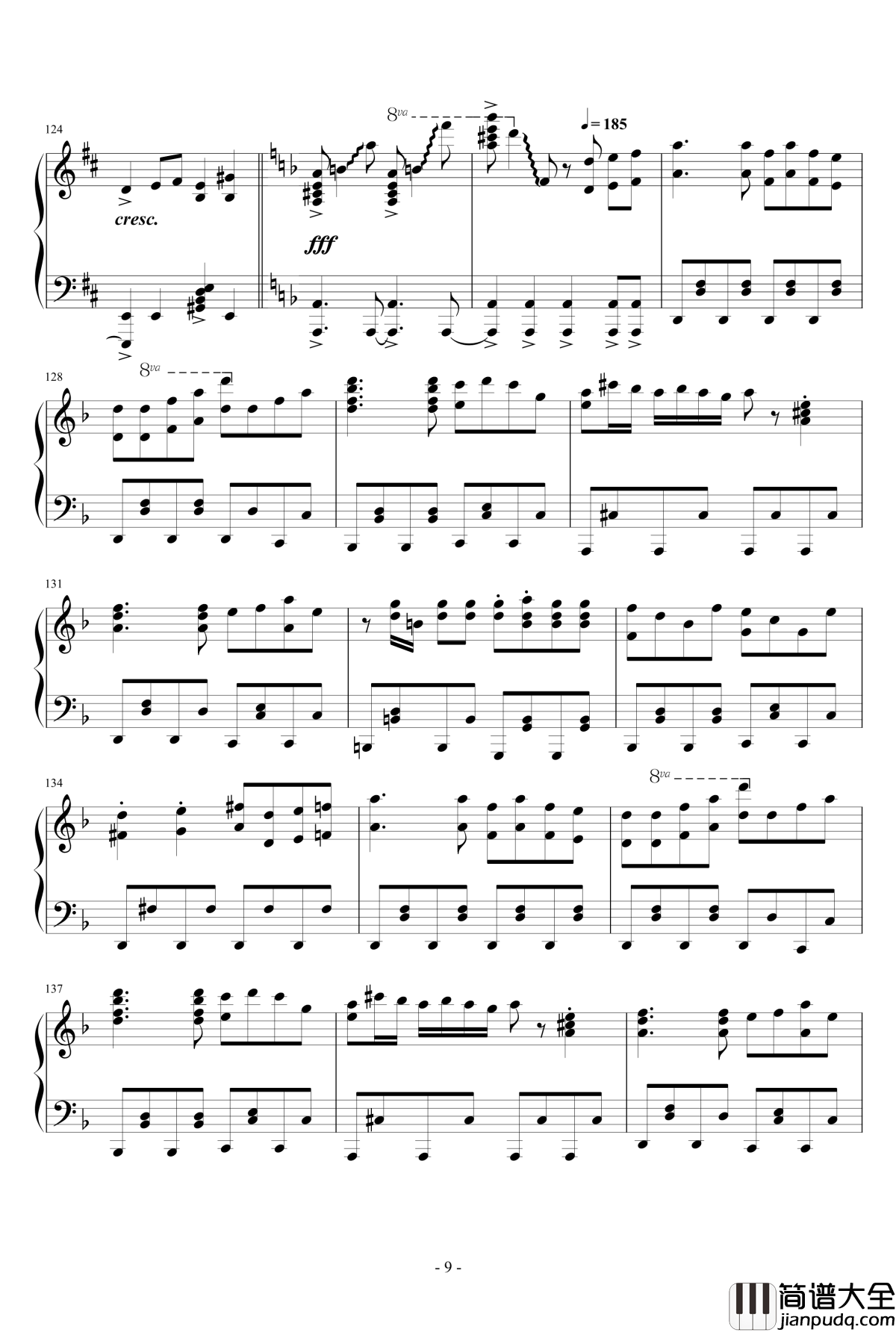 琪露诺的完美算术教室_钢琴谱重弹版_触手猴