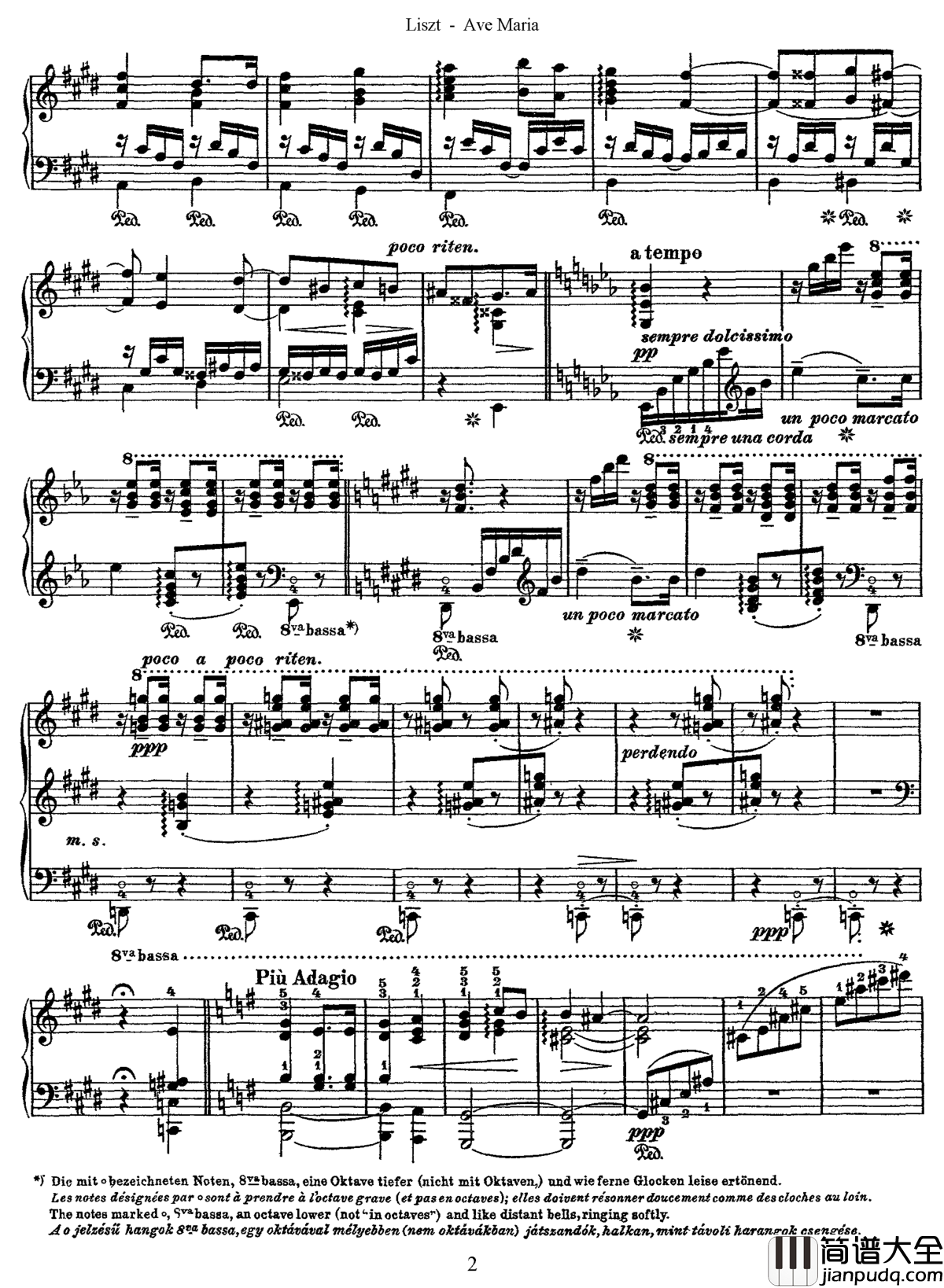 罗马的钟声S.182钢琴谱_李斯特