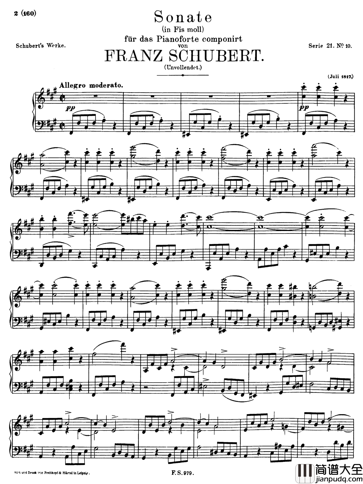 升f小调钢琴奏鸣曲D.571钢琴谱_李斯特_舒伯特