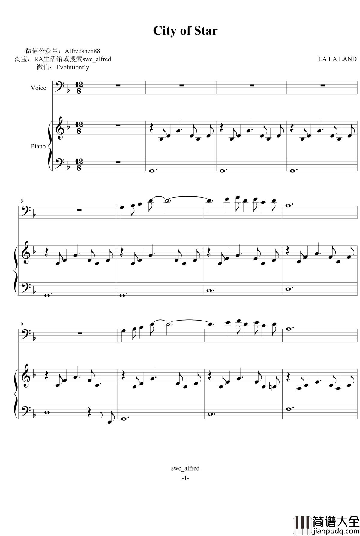 City_of_Stars钢琴谱_伴奏_爱乐之城