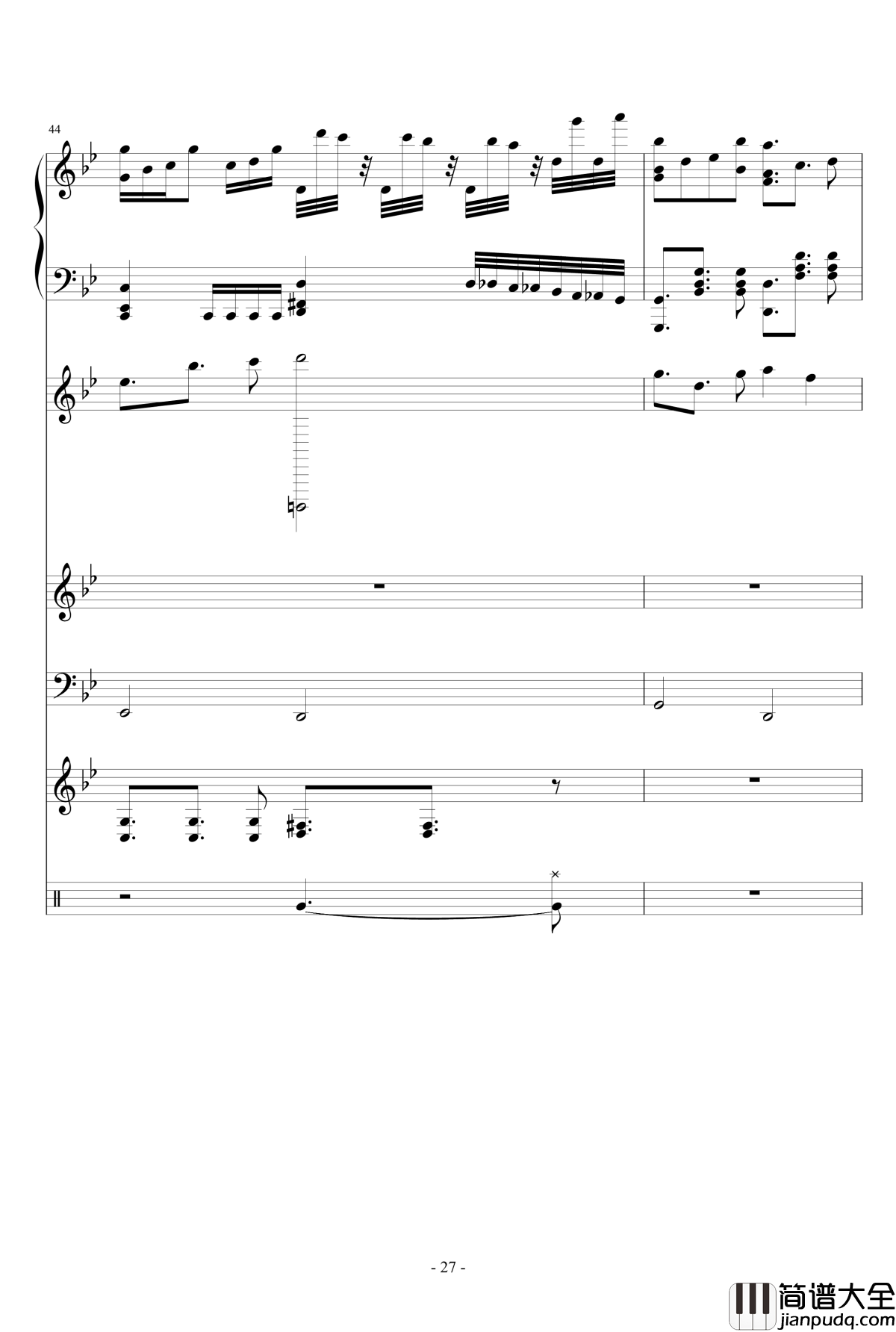 梦醒之秋钢琴谱_Ydolem