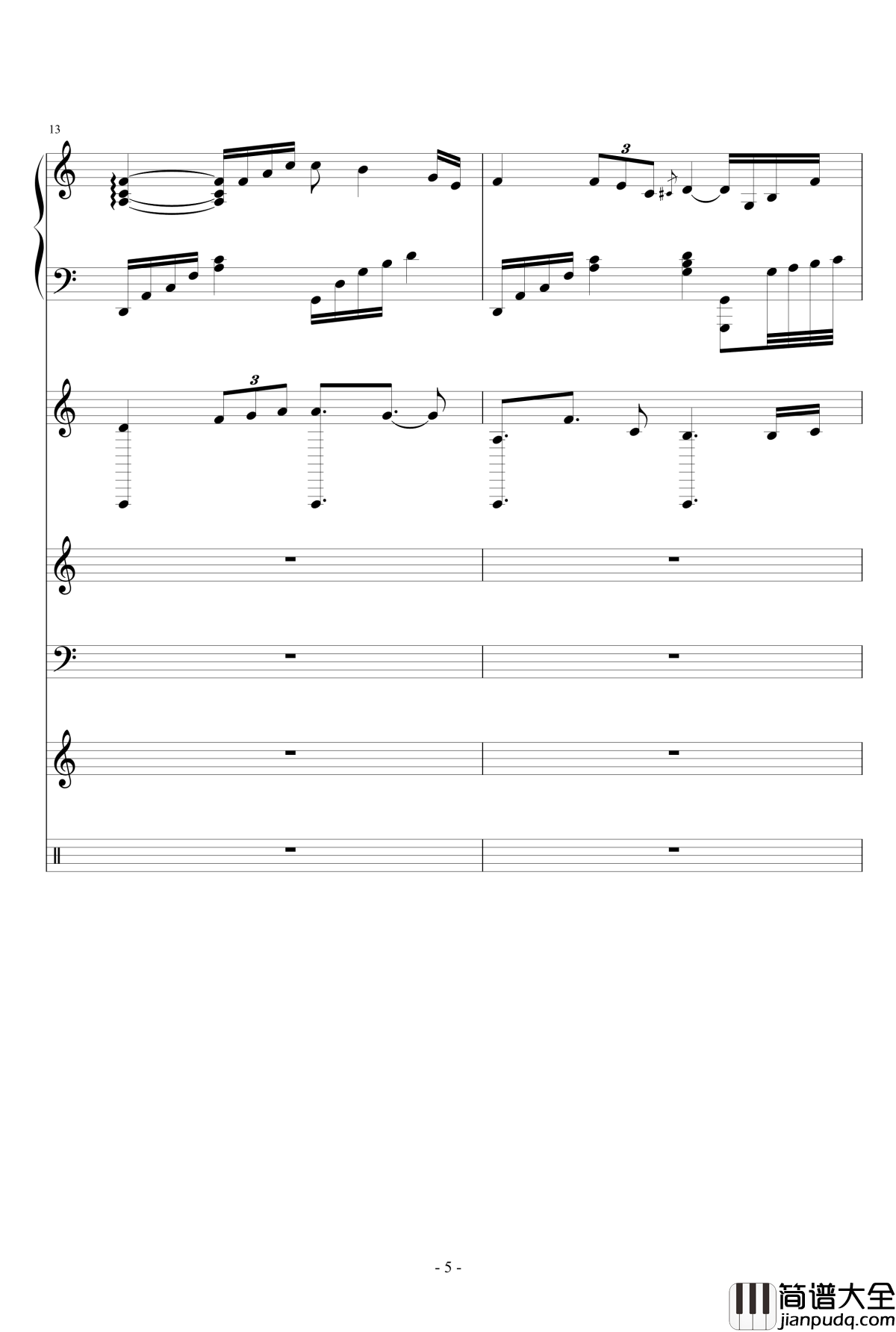 梦醒之秋钢琴谱_Ydolem