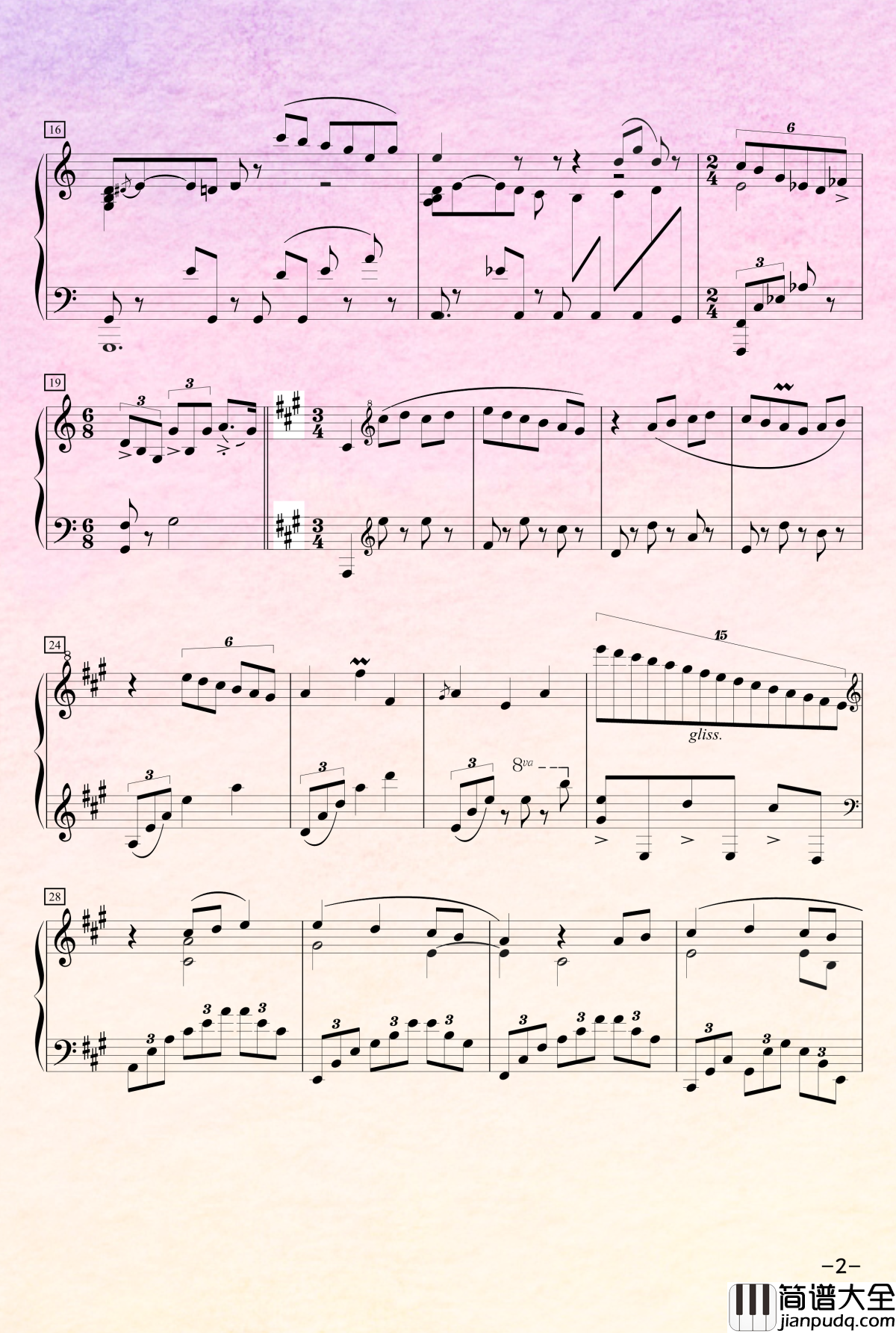 冒失鬼片尾曲钢琴谱_冰Go