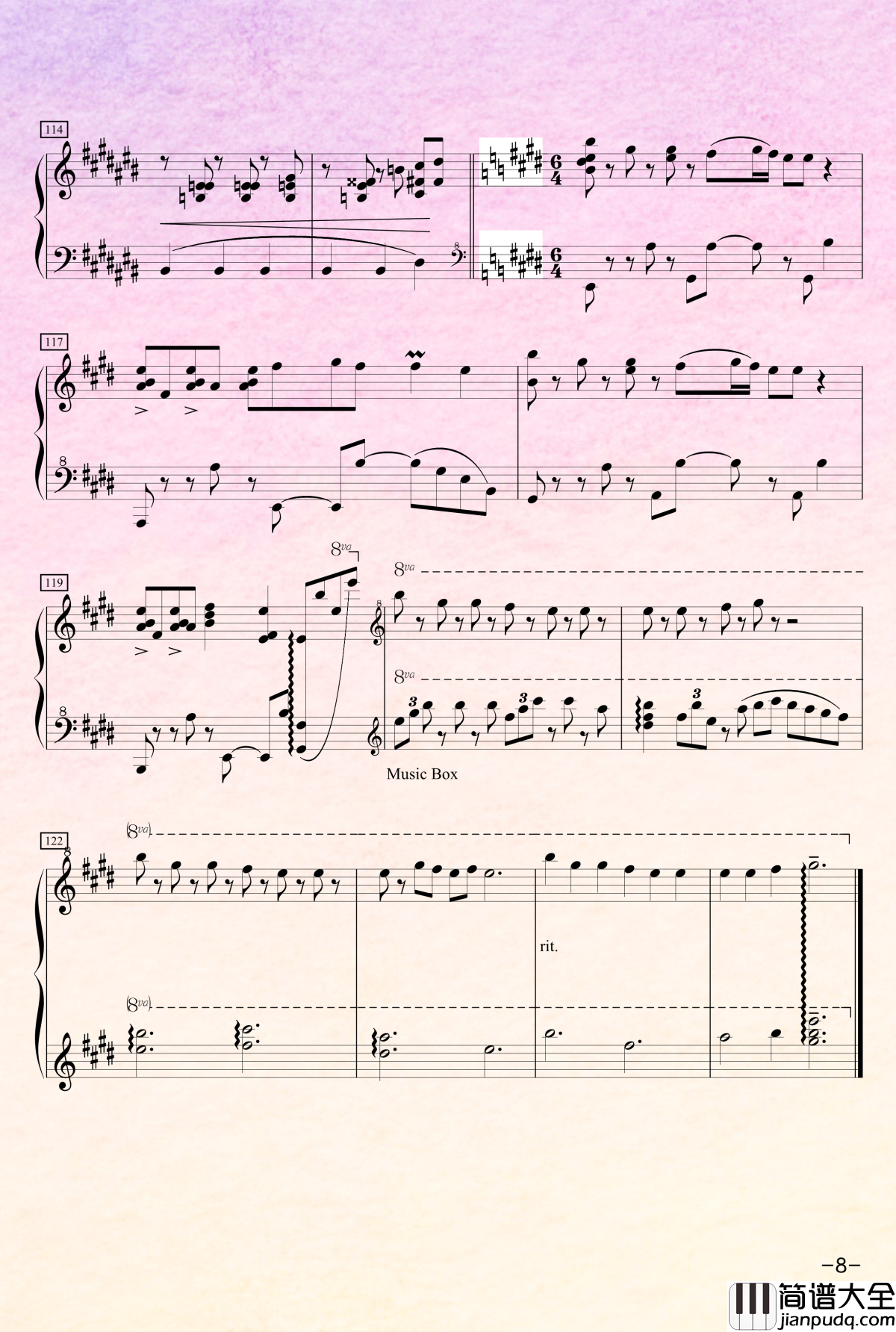 冒失鬼片尾曲钢琴谱_冰Go