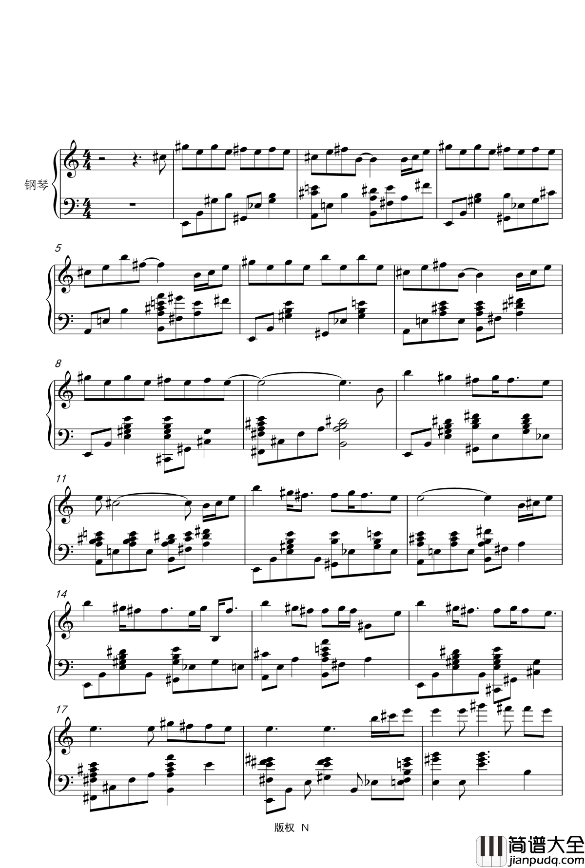 Falling_Falling钢琴谱_魏琮霏