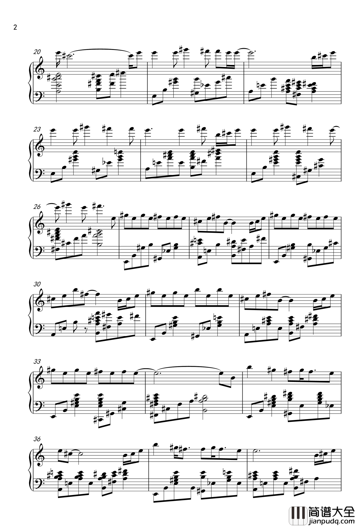 Falling_Falling钢琴谱_魏琮霏