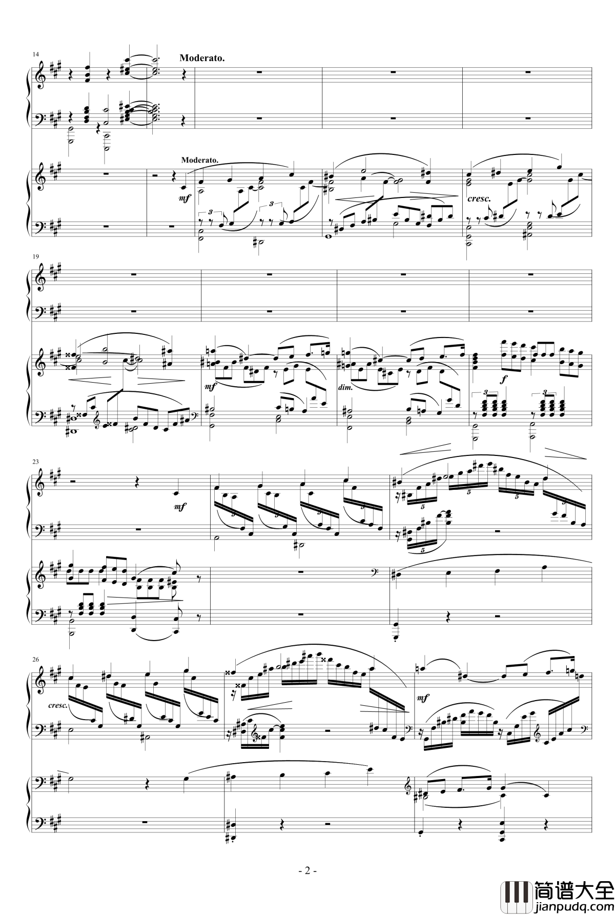 拉赫玛尼诺夫第一钢琴协奏曲_Op.1钢琴谱_拉赫马尼若夫