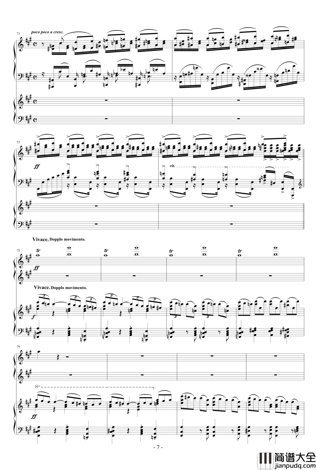 拉赫玛尼诺夫第一钢琴协奏曲_Op.1钢琴谱_拉赫马尼若夫