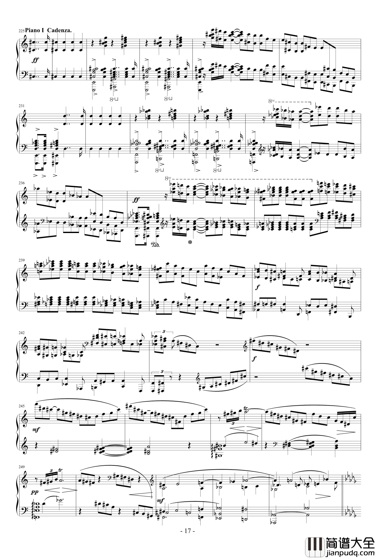 拉赫玛尼诺夫第一钢琴协奏曲_Op.1钢琴谱_拉赫马尼若夫