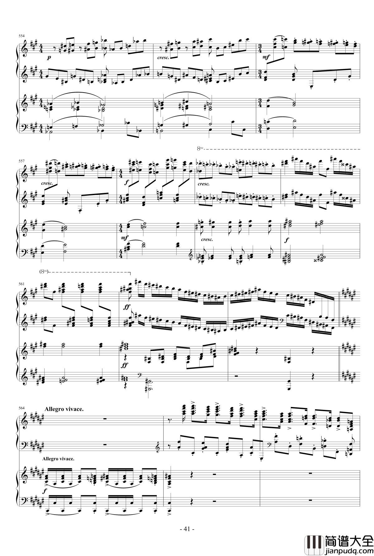 拉赫玛尼诺夫第一钢琴协奏曲_Op.1钢琴谱_拉赫马尼若夫