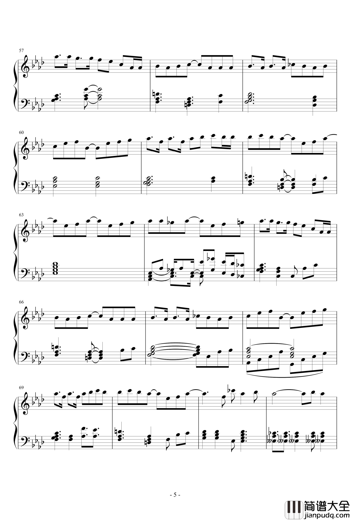 神的随波逐流钢琴谱_初音未来