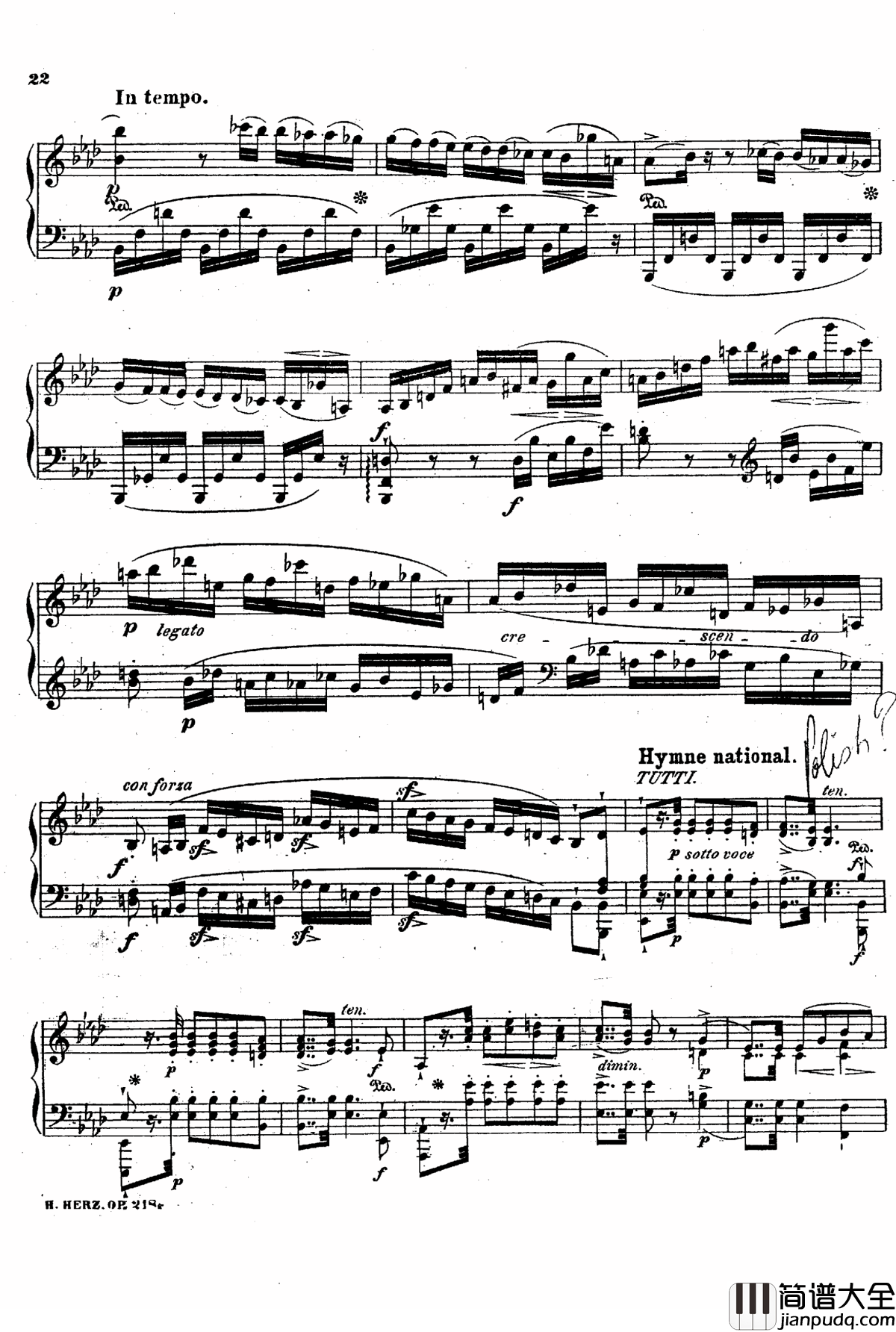 降A大调第八钢琴协奏曲Op.218钢琴谱_赫尔兹