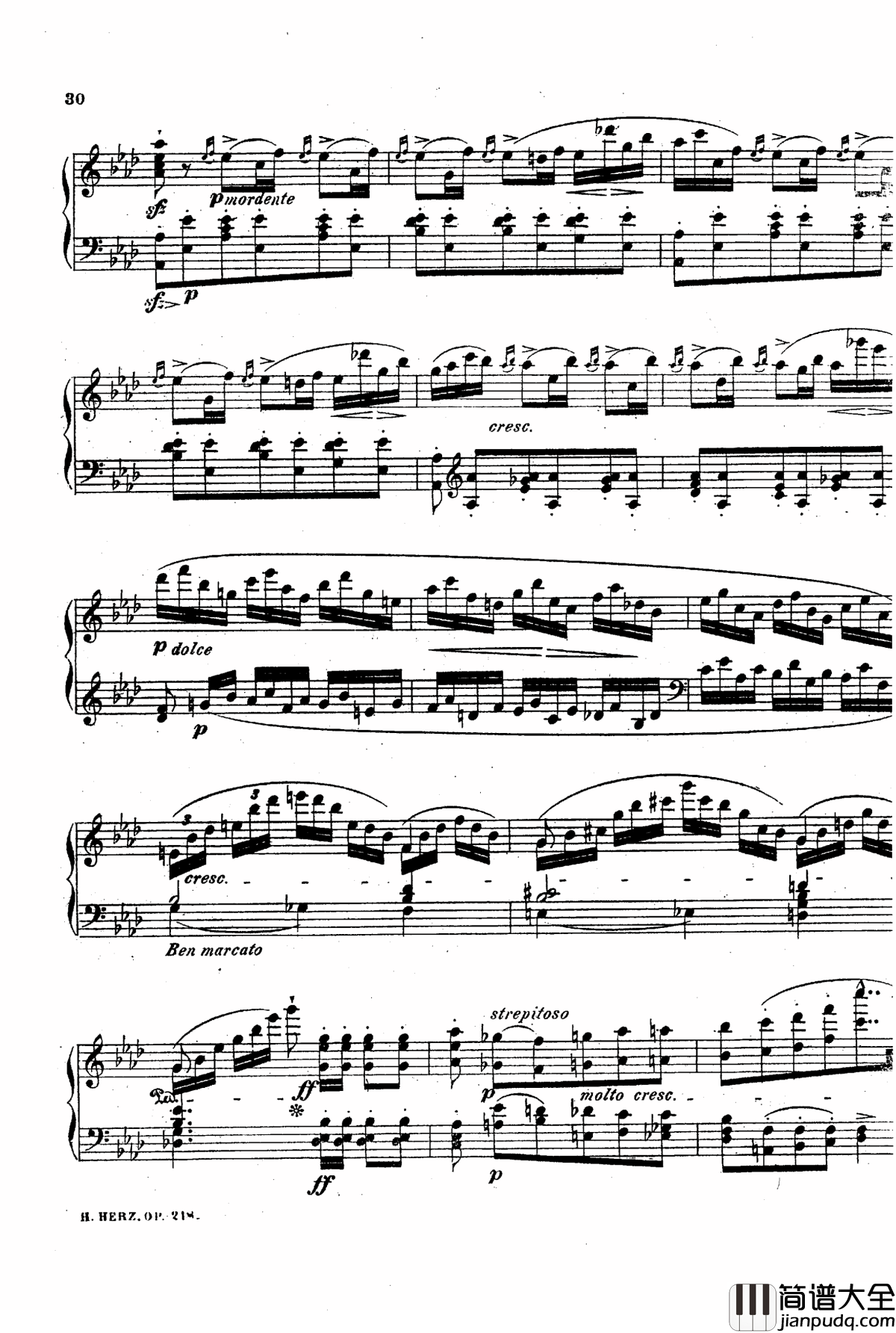 降A大调第八钢琴协奏曲Op.218钢琴谱_赫尔兹